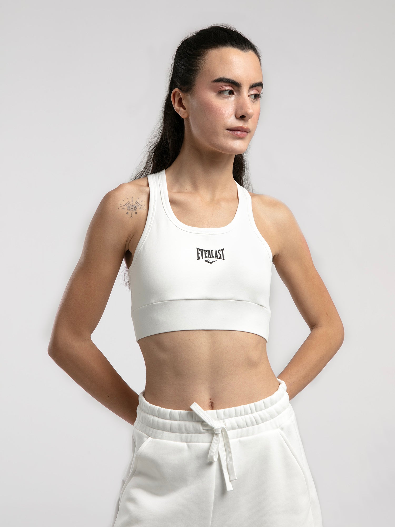 Ever Essentials Beyaz Kadın Pamuk Sporcu Sütyeni - 4