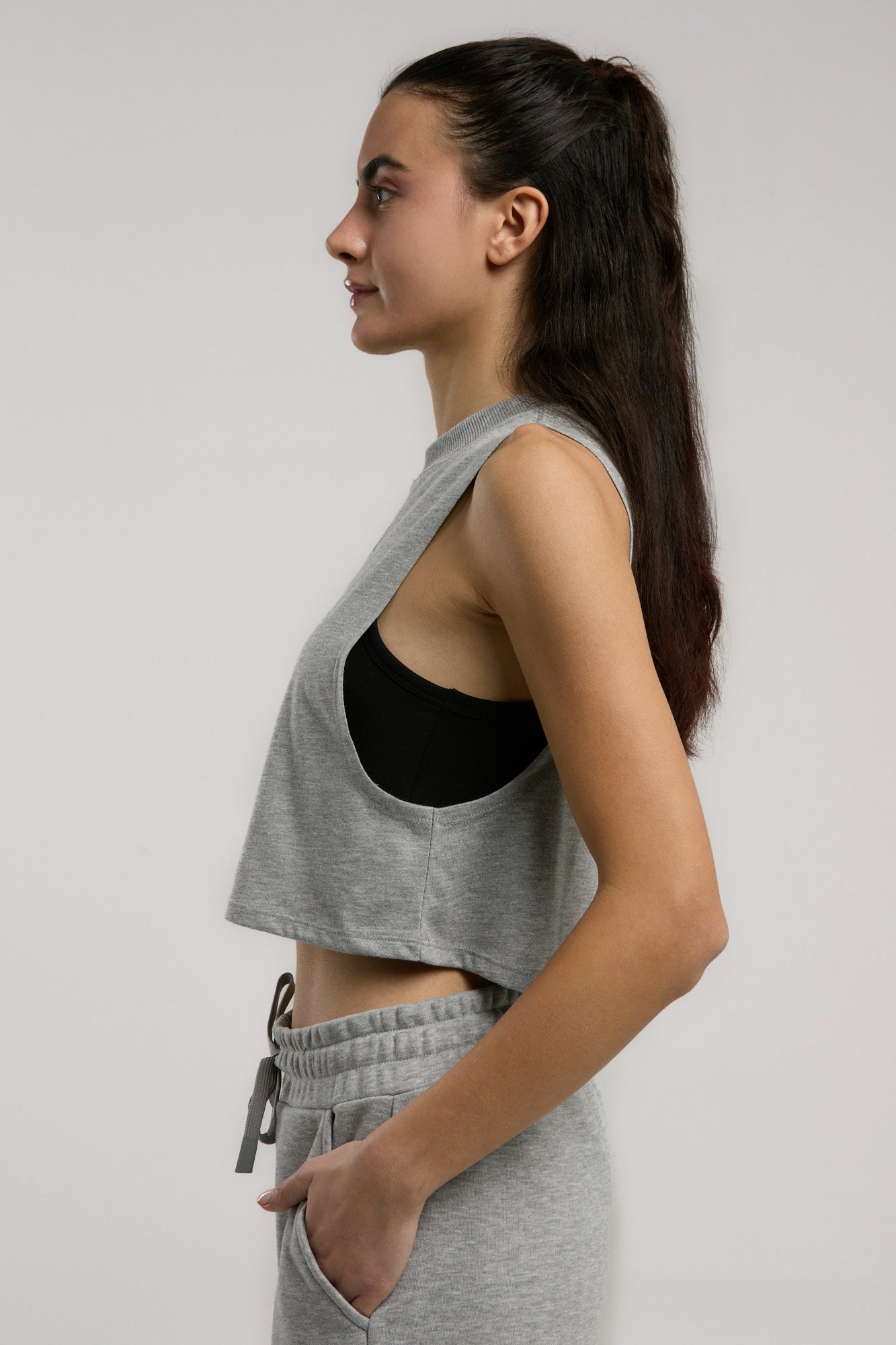 Ever Essentials Gri Melanj Kadın Atlet - 4