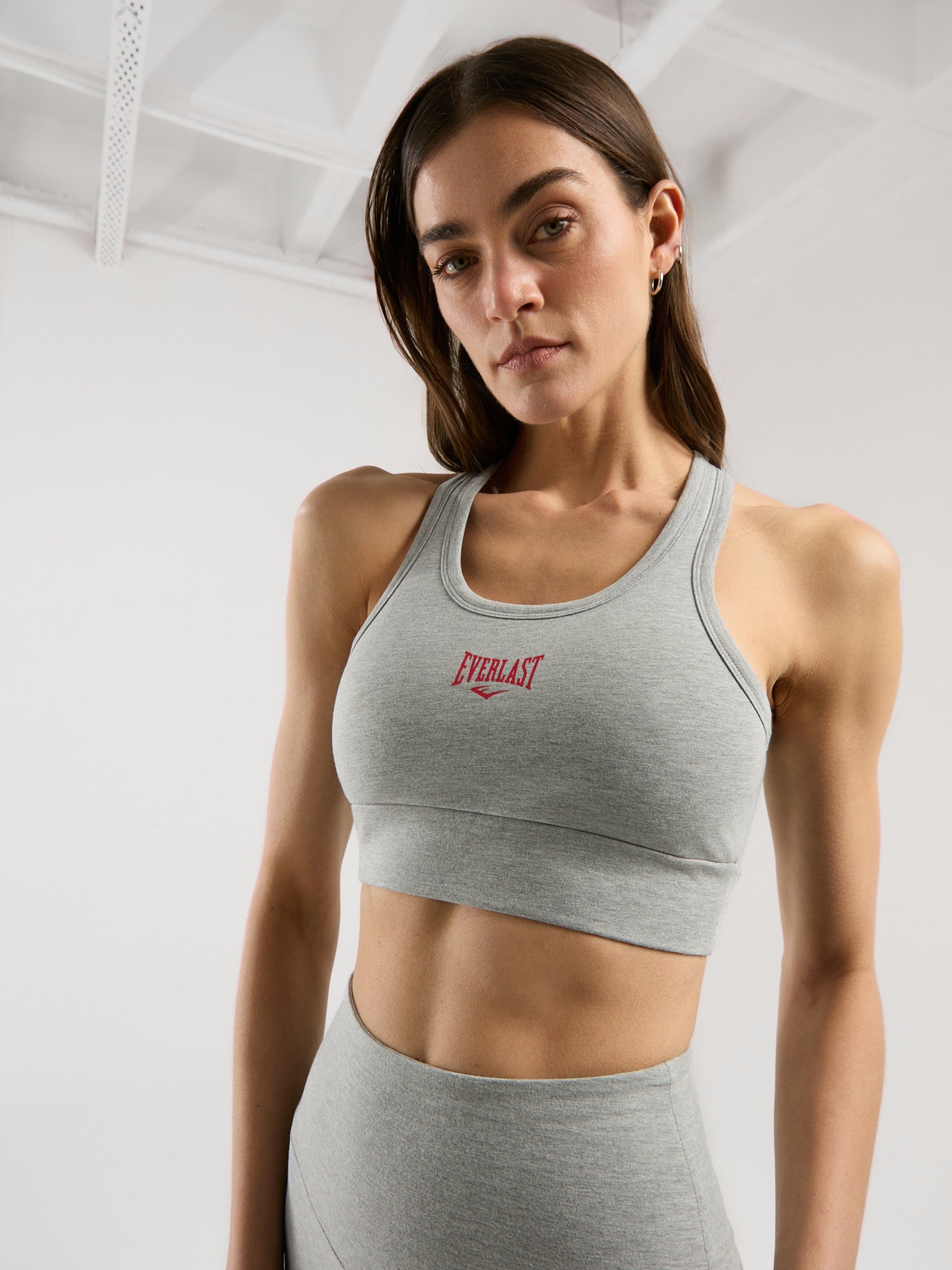 Ever Essentials Gri Melanj Kadın Pamuk Sporcu Sütyeni - 5