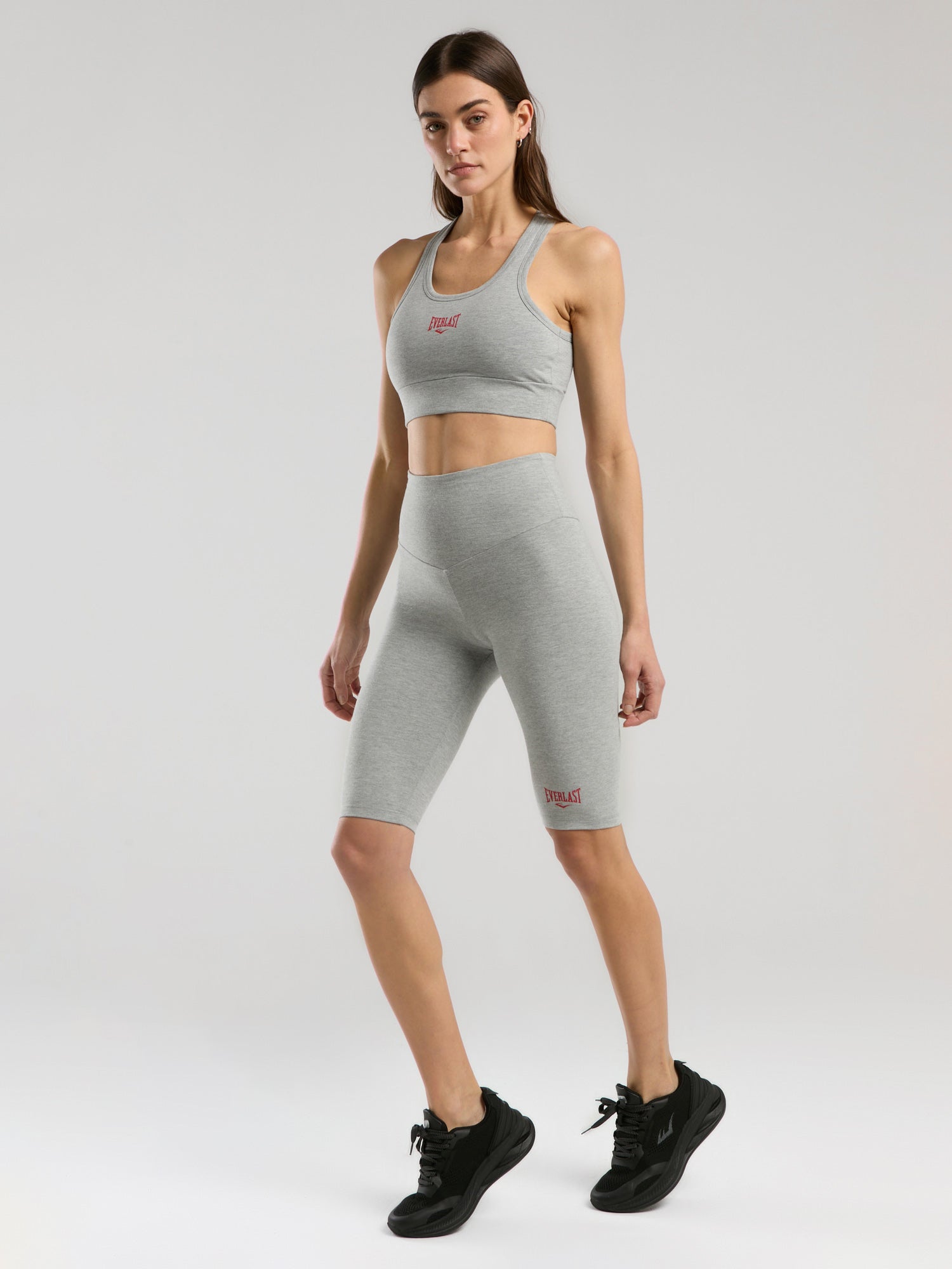 Ever Essentials Gri Melanj Kadın Biker Tayt - 6