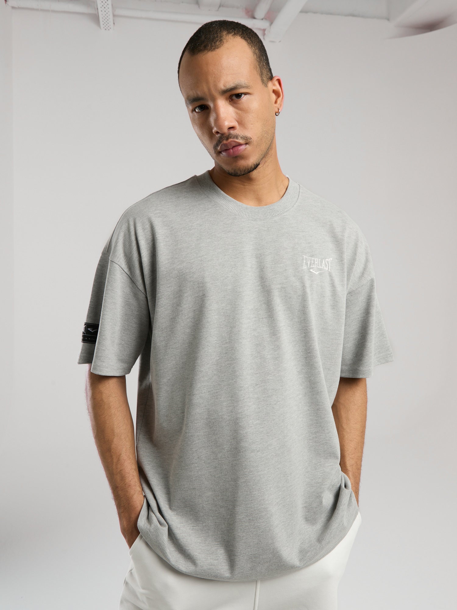 Ever Essentials Oversize Gri Melanj Erkek Tişört - 3