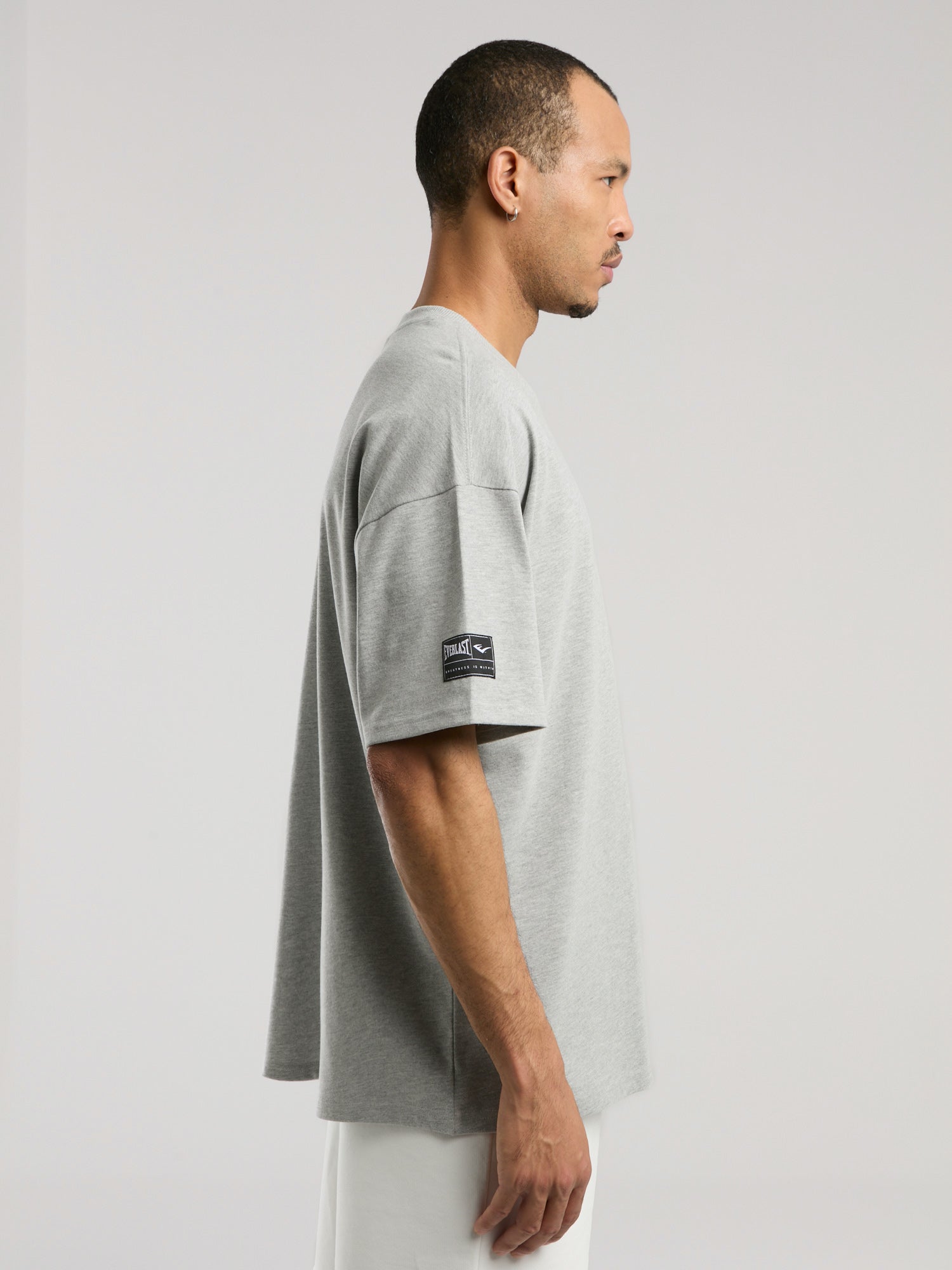 Ever Essentials Oversize Gri Melanj Erkek Tişört - 4