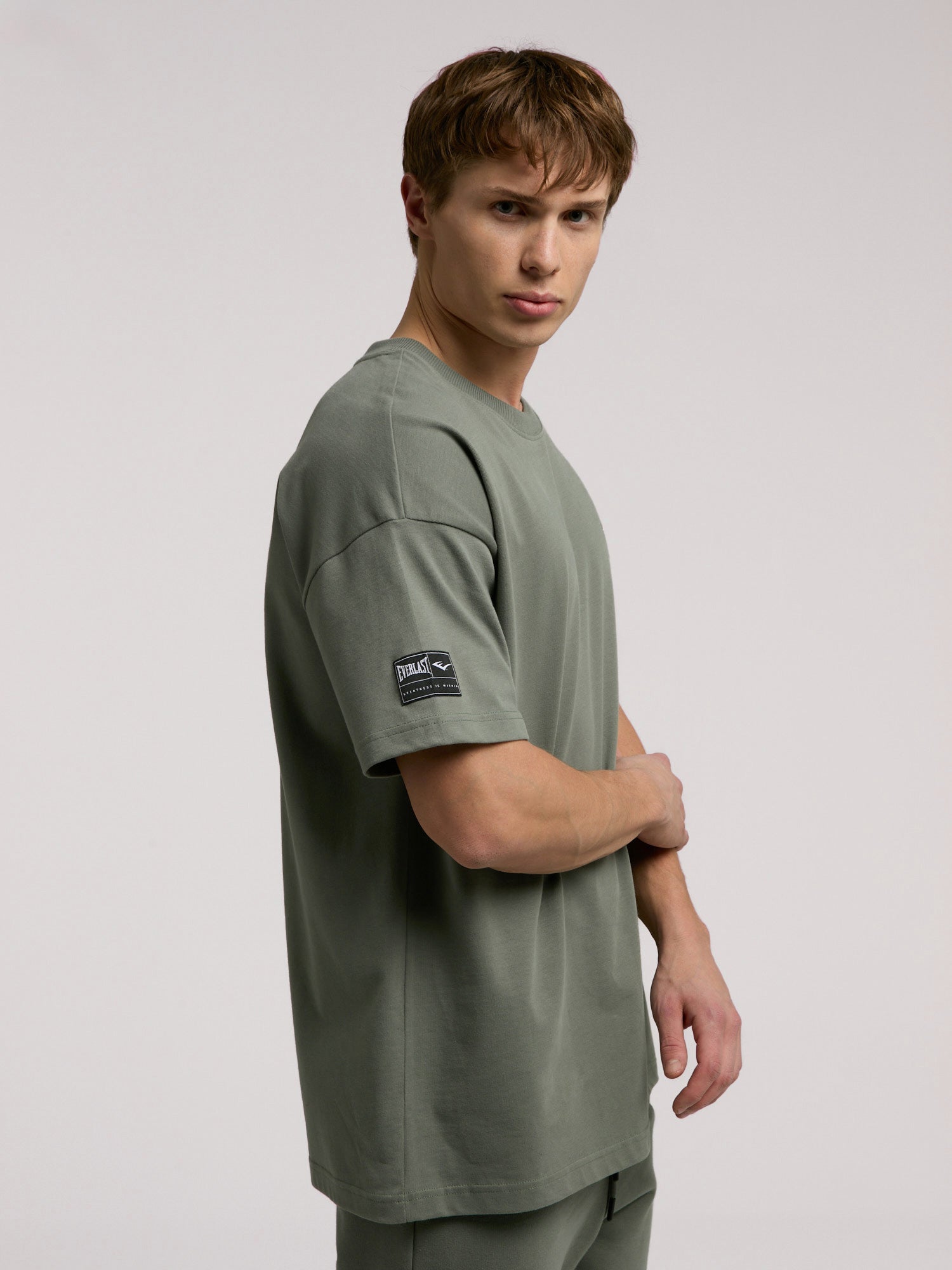 Ever Essentials Oversize Haki Erkek Tişört - 5