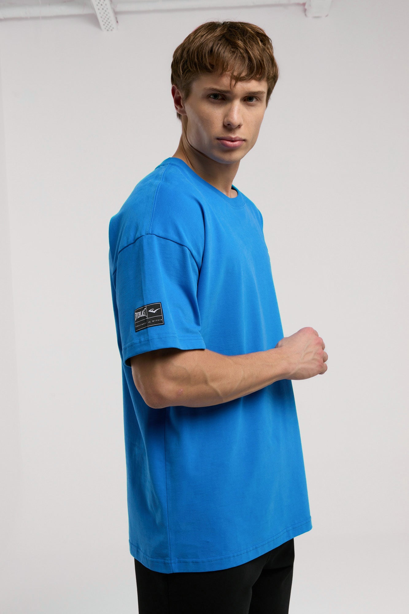 Ever Essentials Oversize Mavi Erkek Tişört - 4