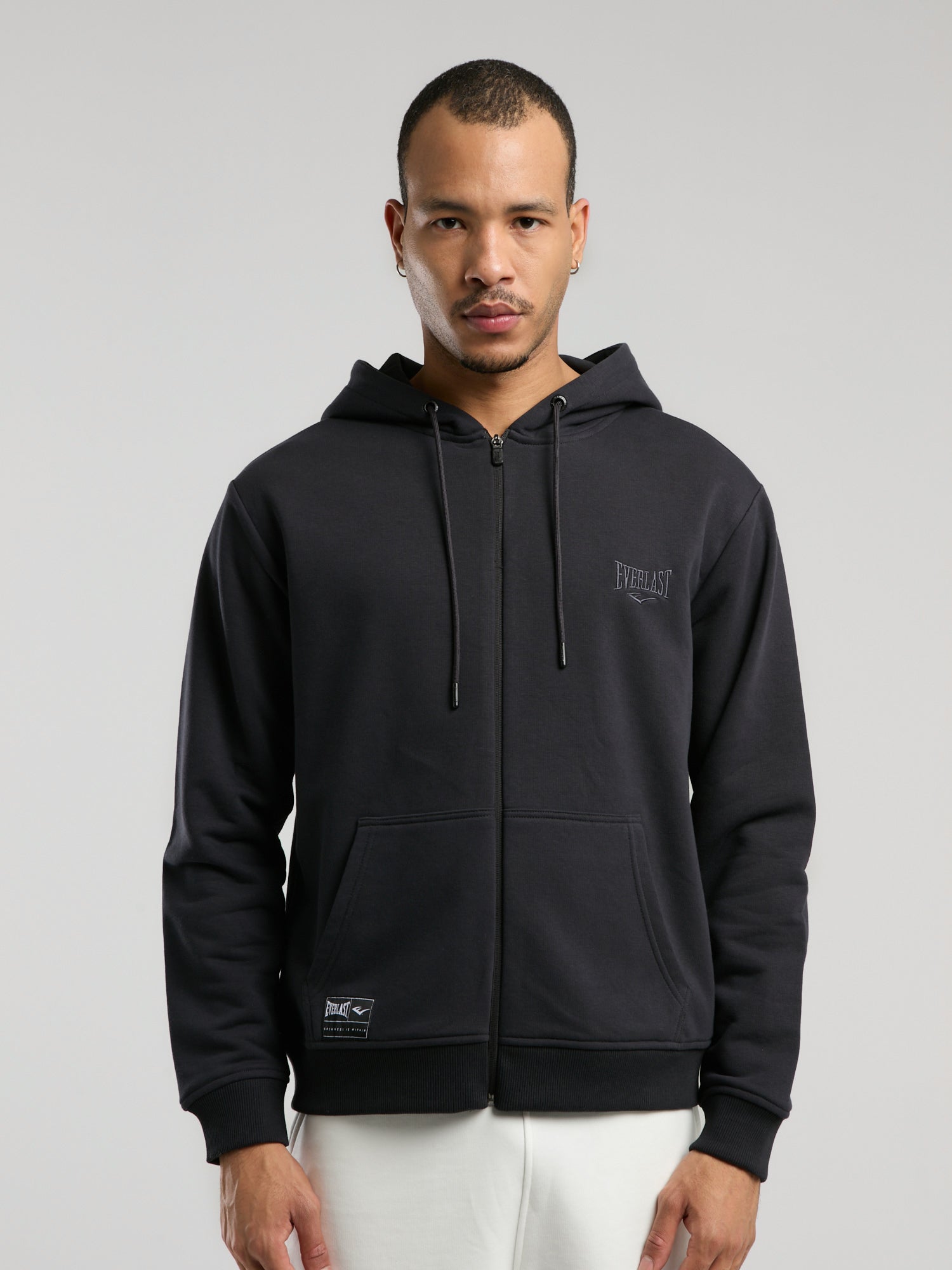 Ever Essentials Regular Antrasit Erkek Kapüşonlu Full Zip Sweatshirt