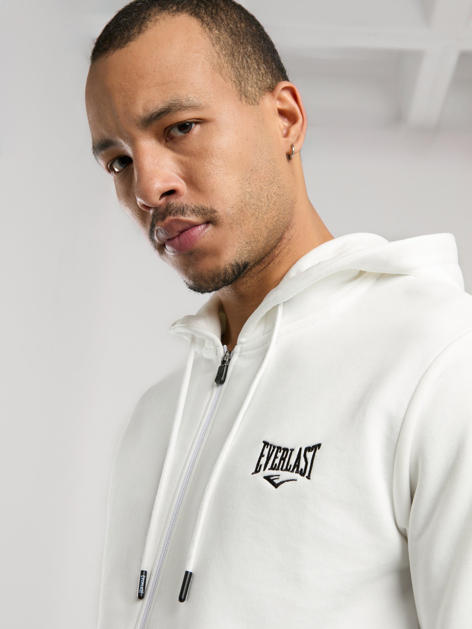 Ever Essentials Regular Beyaz Erkek Kapüşonlu Full Zip Sweatshirt - 6