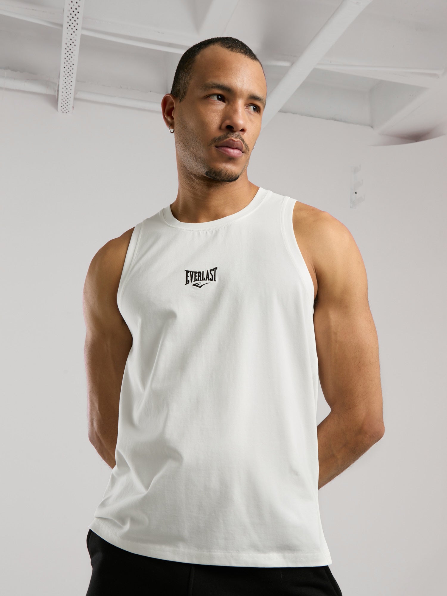 Ever Essentials Regular Beyaz Erkek Kolsuz Tişört - 4