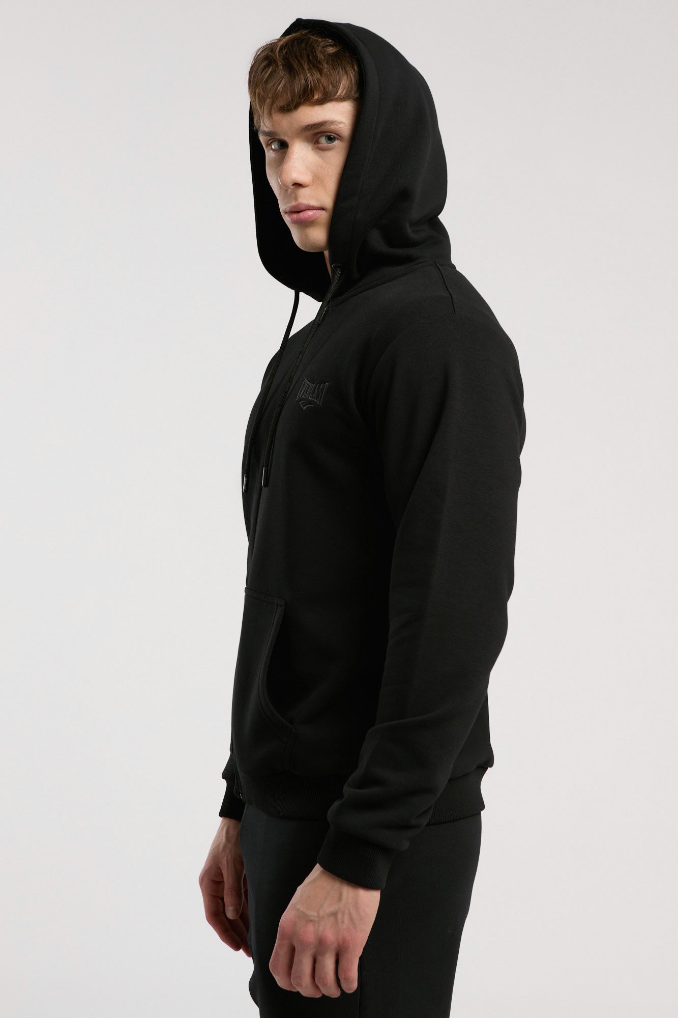 Ever Essentials Regular Siyah Erkek Kapüşonlu Full Zip Sweatshirt - 4