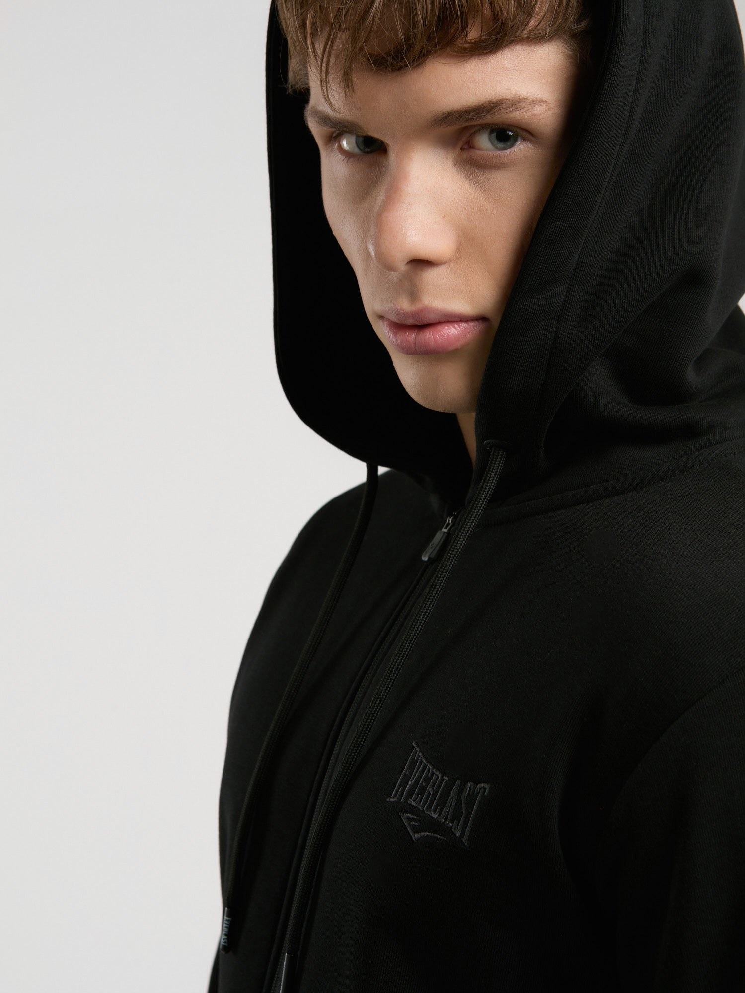 Ever Essentials Regular Siyah Erkek Kapüşonlu Full Zip Sweatshirt - 5