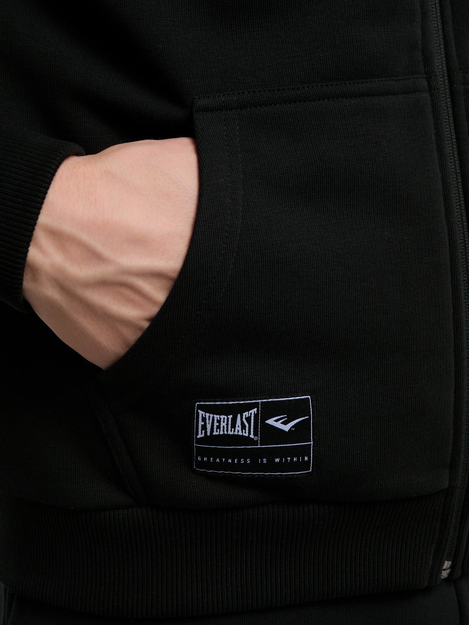 Ever Essentials Regular Siyah Erkek Kapüşonlu Full Zip Sweatshirt - 6