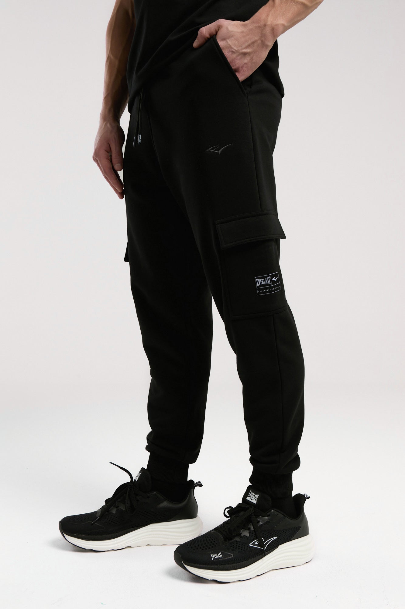 Ever Essentials Regular Siyah Erkek Kargo Cepli Jogger - 4