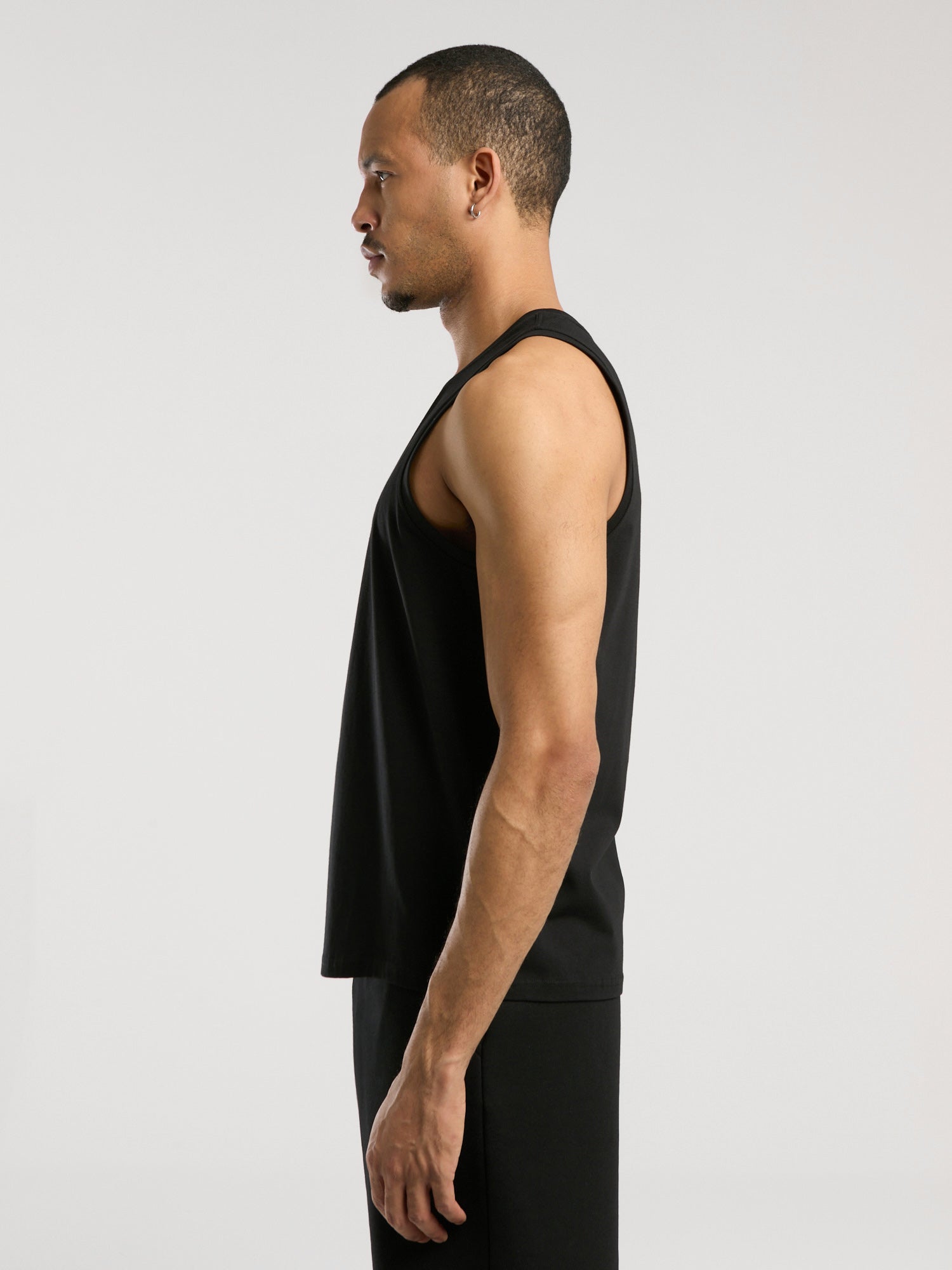 Ever Essentials Regular Siyah Erkek Kolsuz Tişört - 6