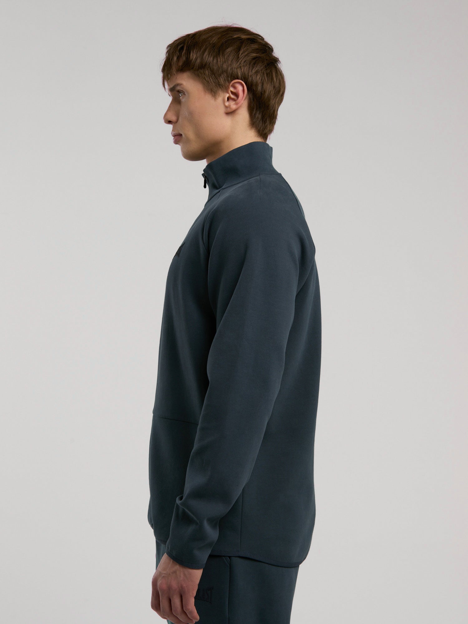 Ever Relaxed Regular Antrasit Yüksek Yaka Erkek Full Zip Sweatshirt - 5