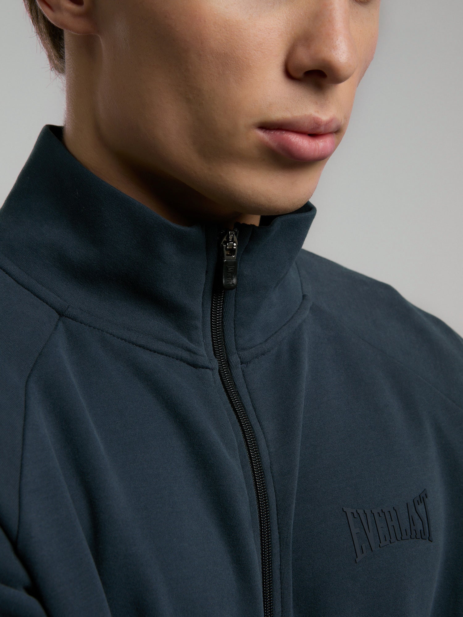 Ever Relaxed Regular Antrasit Yüksek Yaka Erkek Full Zip Sweatshirt - 8