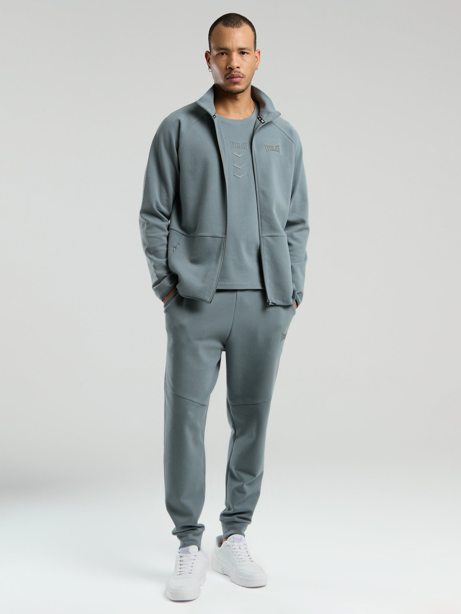 Ever Relaxed Regular Gri Yüksek Yaka Erkek Full Zip Sweatshirt - 7