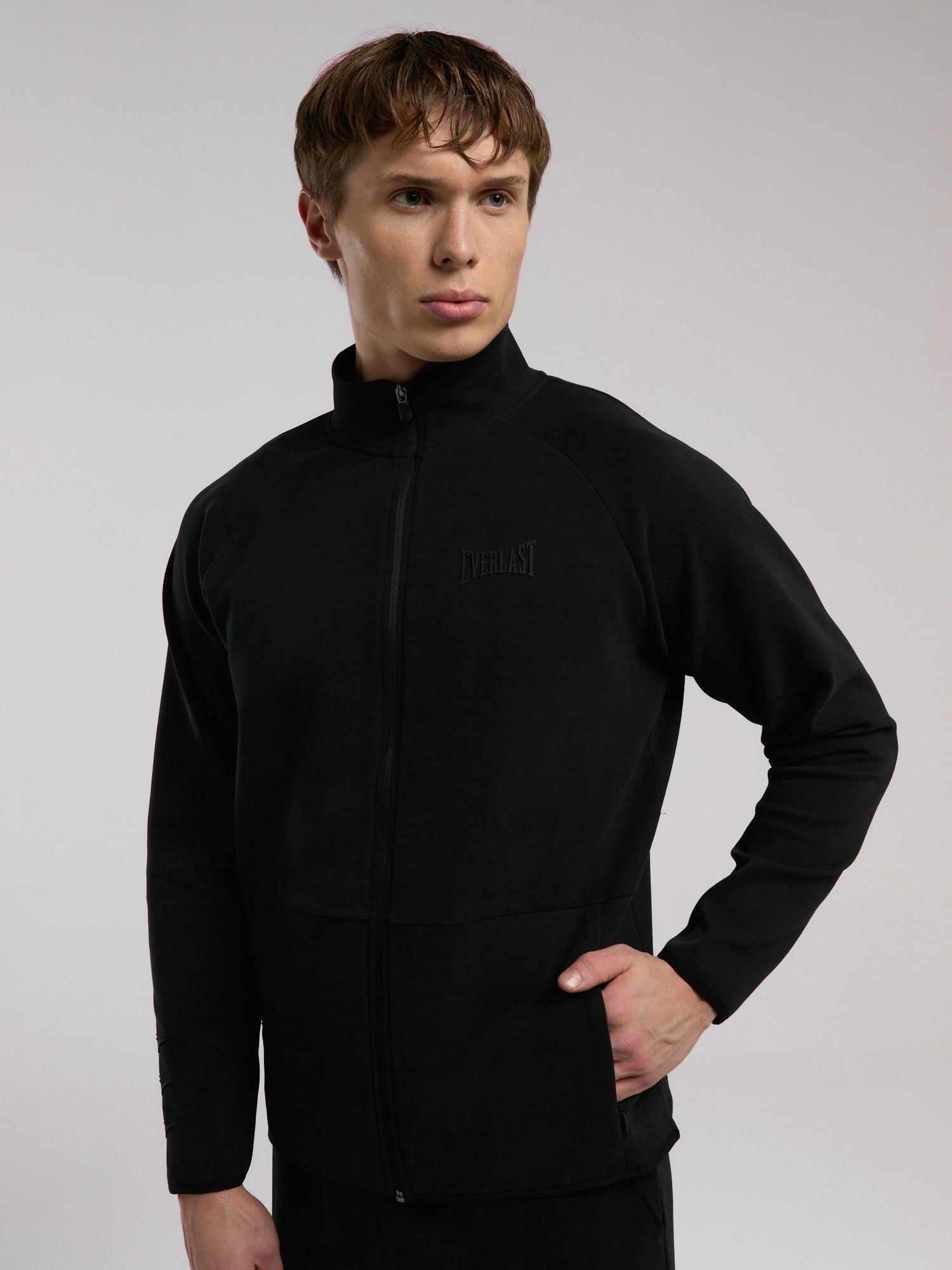 Ever Relaxed Regular Siyah Yüksek Yaka Erkek Full Zip Sweatshirt - 4