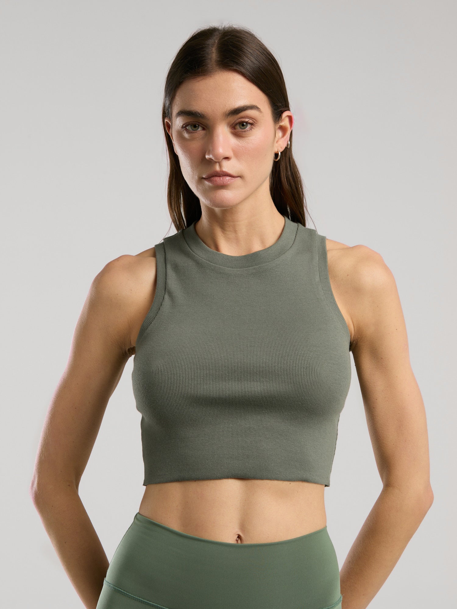 Ever Relaxed Rib Haki Kadın Atlet
