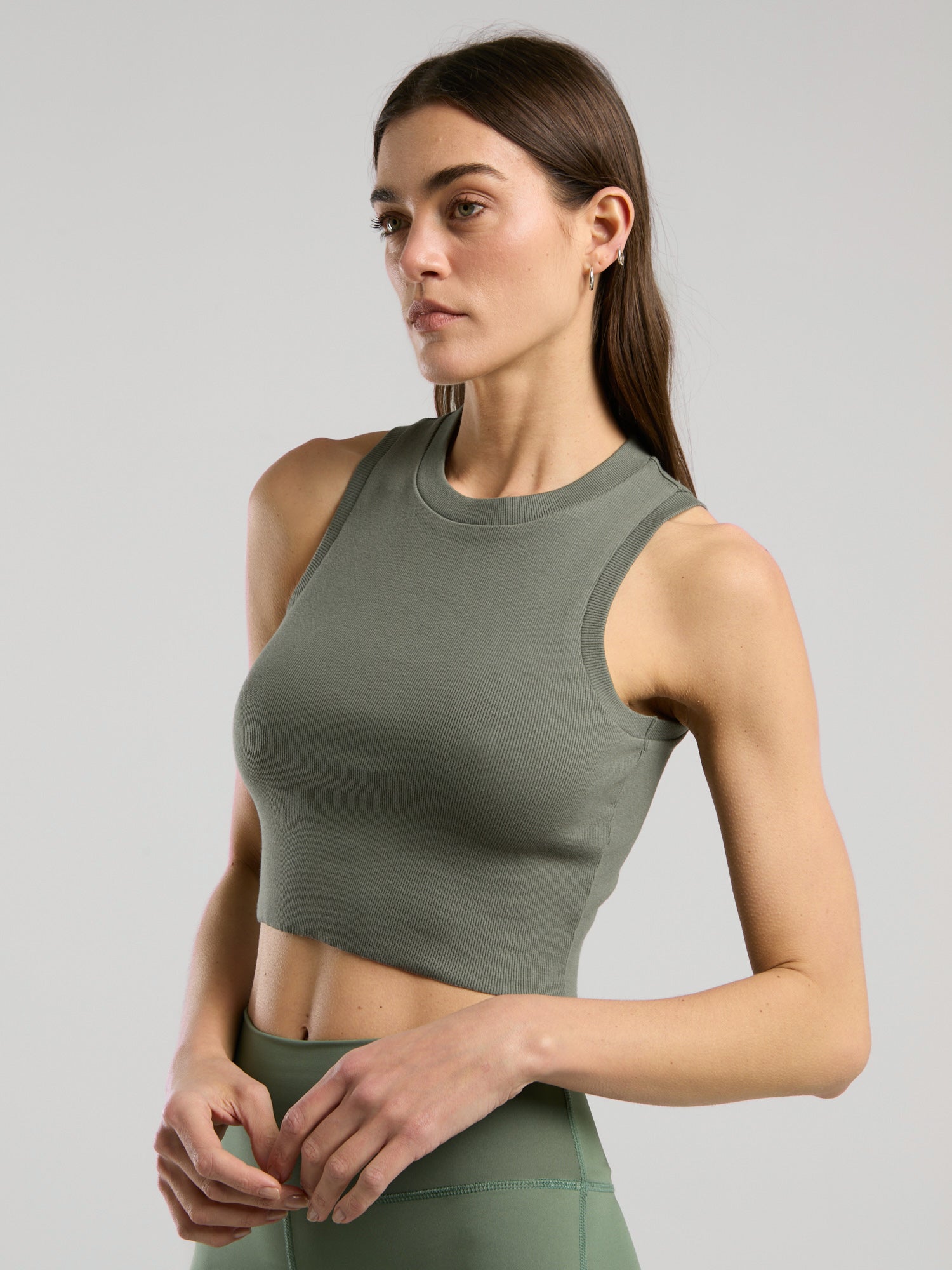 Ever Relaxed Rib Haki Kadın Atlet - 4