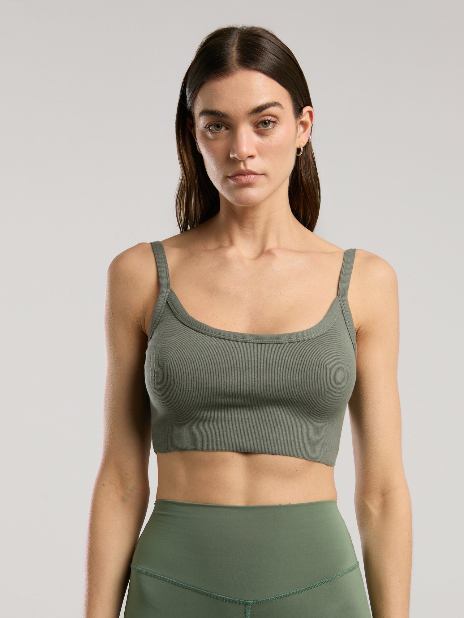 Ever Relaxed Rib Haki Kadın Atlet Büstiyer