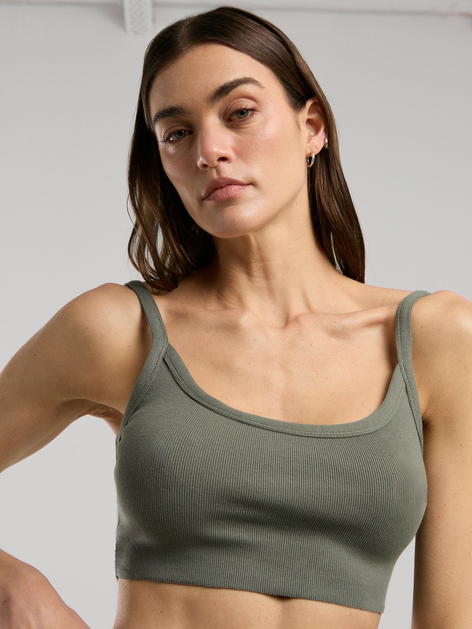 Ever Relaxed Rib Haki Kadın Atlet Büstiyer - 5