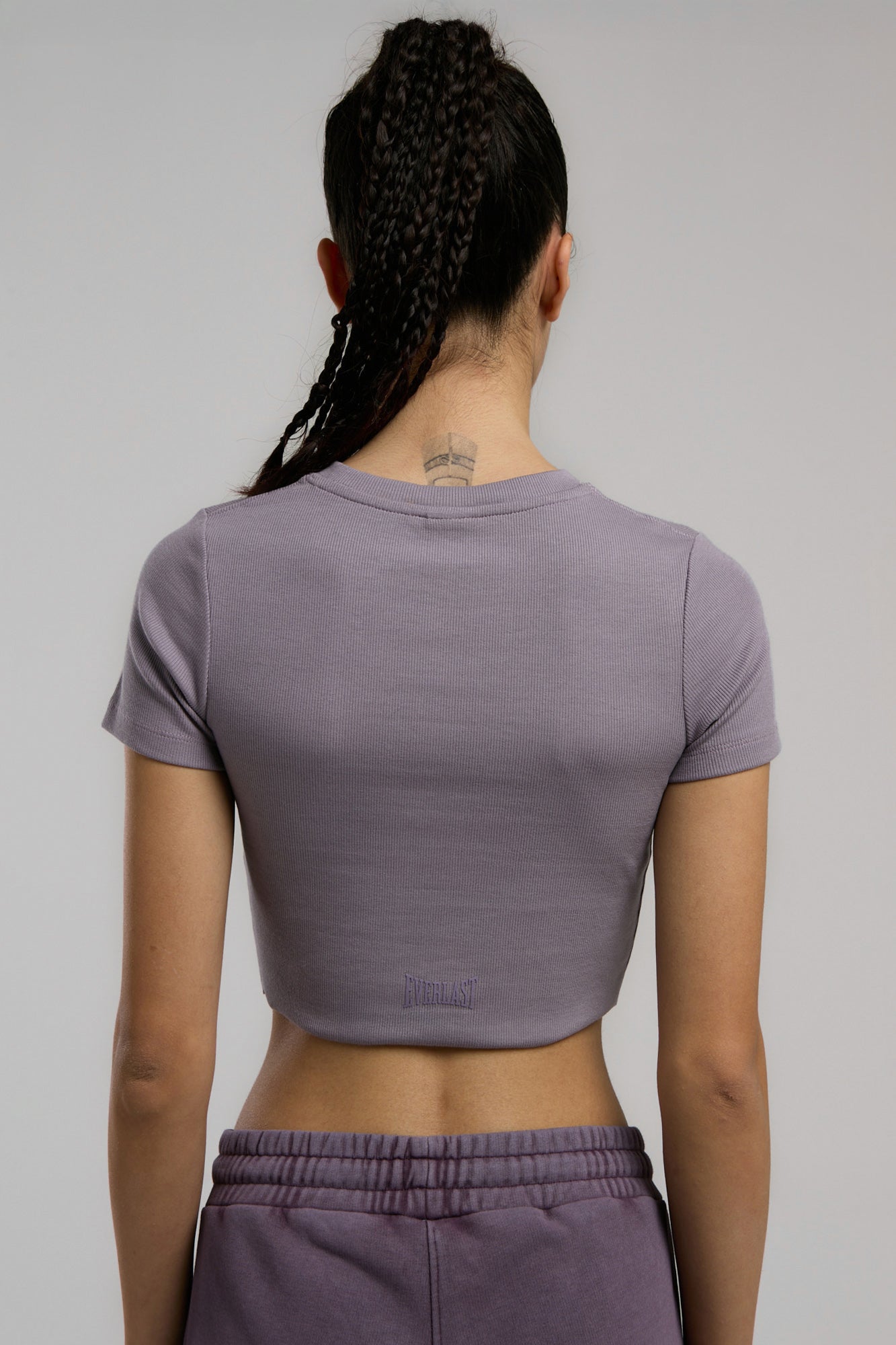 Ever Relaxed Rib Mürdüm Kadın Crop Tişört - 6
