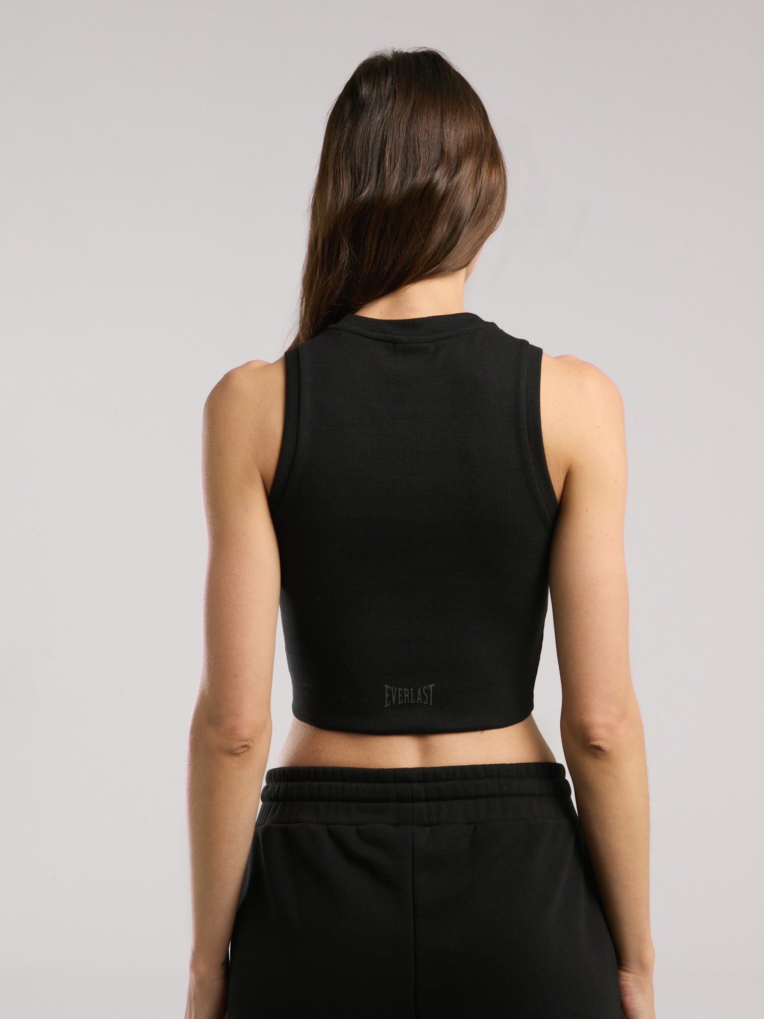 Ever Relaxed Rib Siyah Kadın Thick-Strapped Atlet - 4