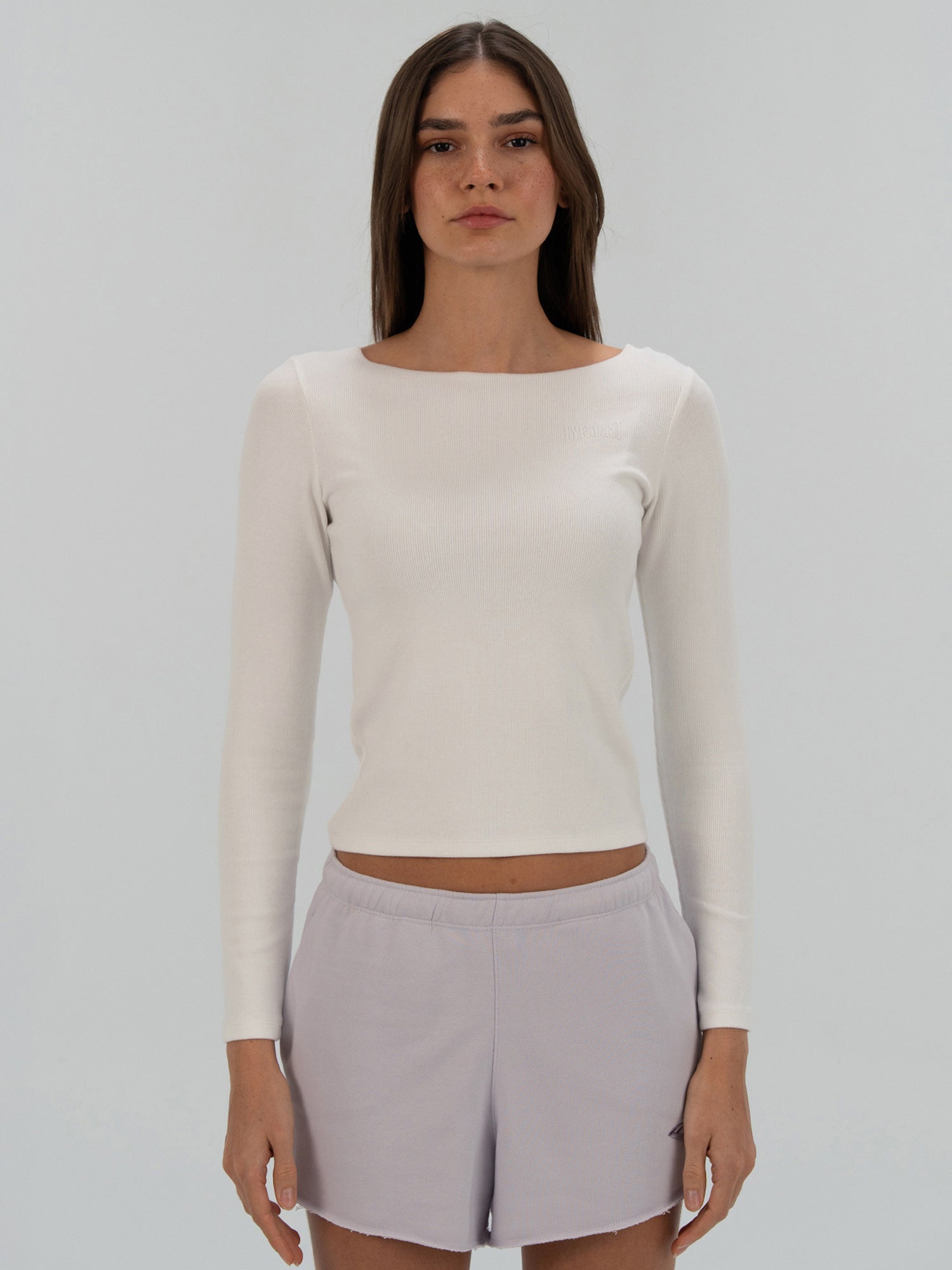 Ever Relaxed Rib Wmn Beyaz Kadın Uzun Kollu Tişört