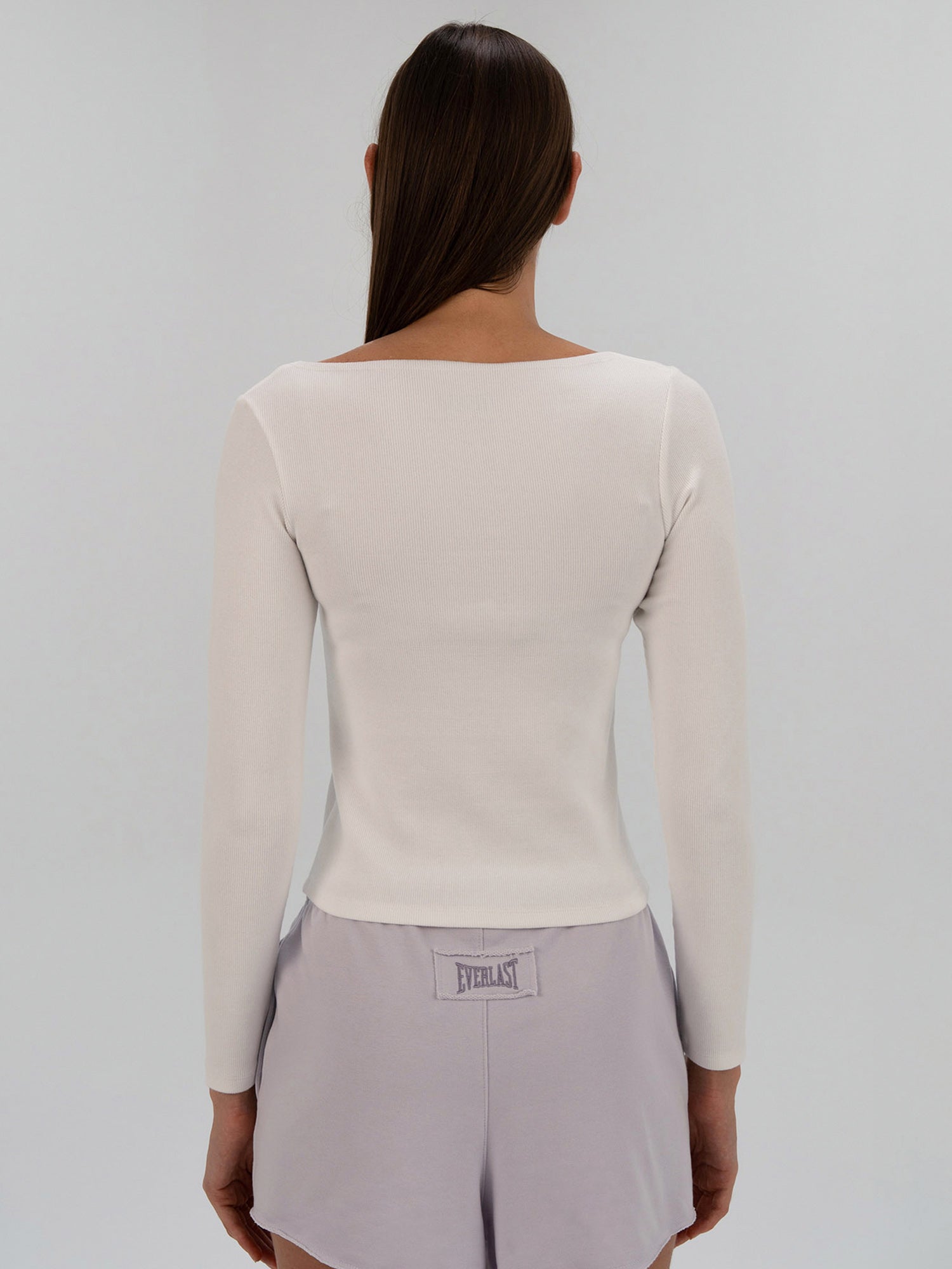 Ever Relaxed Rib Wmn Beyaz Kadın Uzun Kollu Tişört - 3