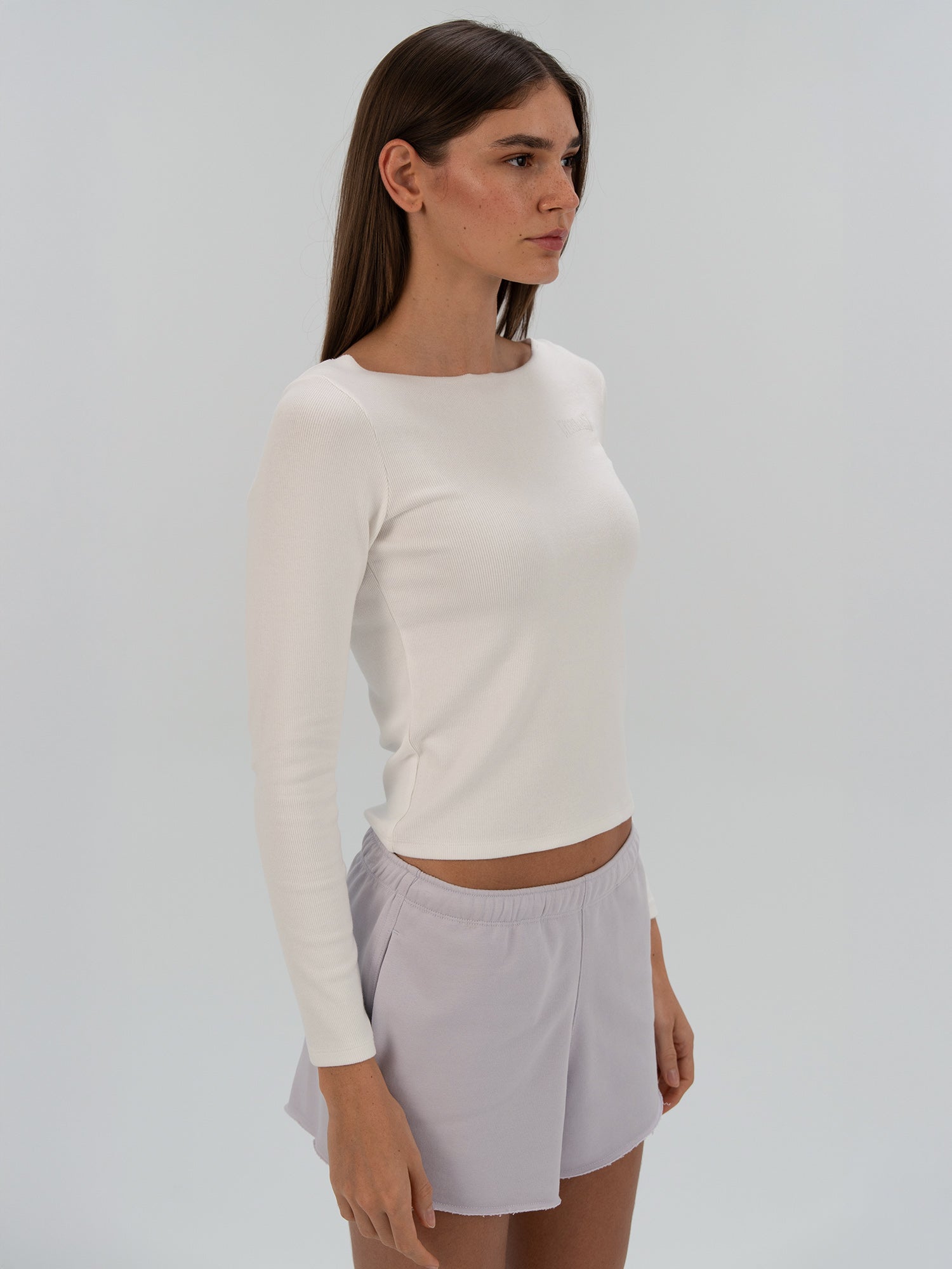 Ever Relaxed Rib Wmn Beyaz Kadın Uzun Kollu Tişört - 6