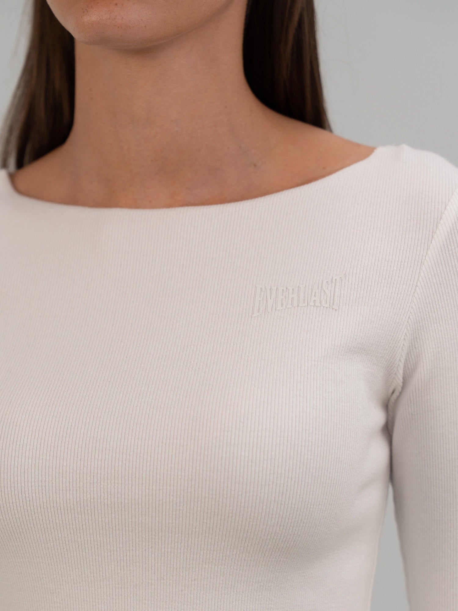 Ever Relaxed Rib Wmn Beyaz Kadın Uzun Kollu Tişört - 7