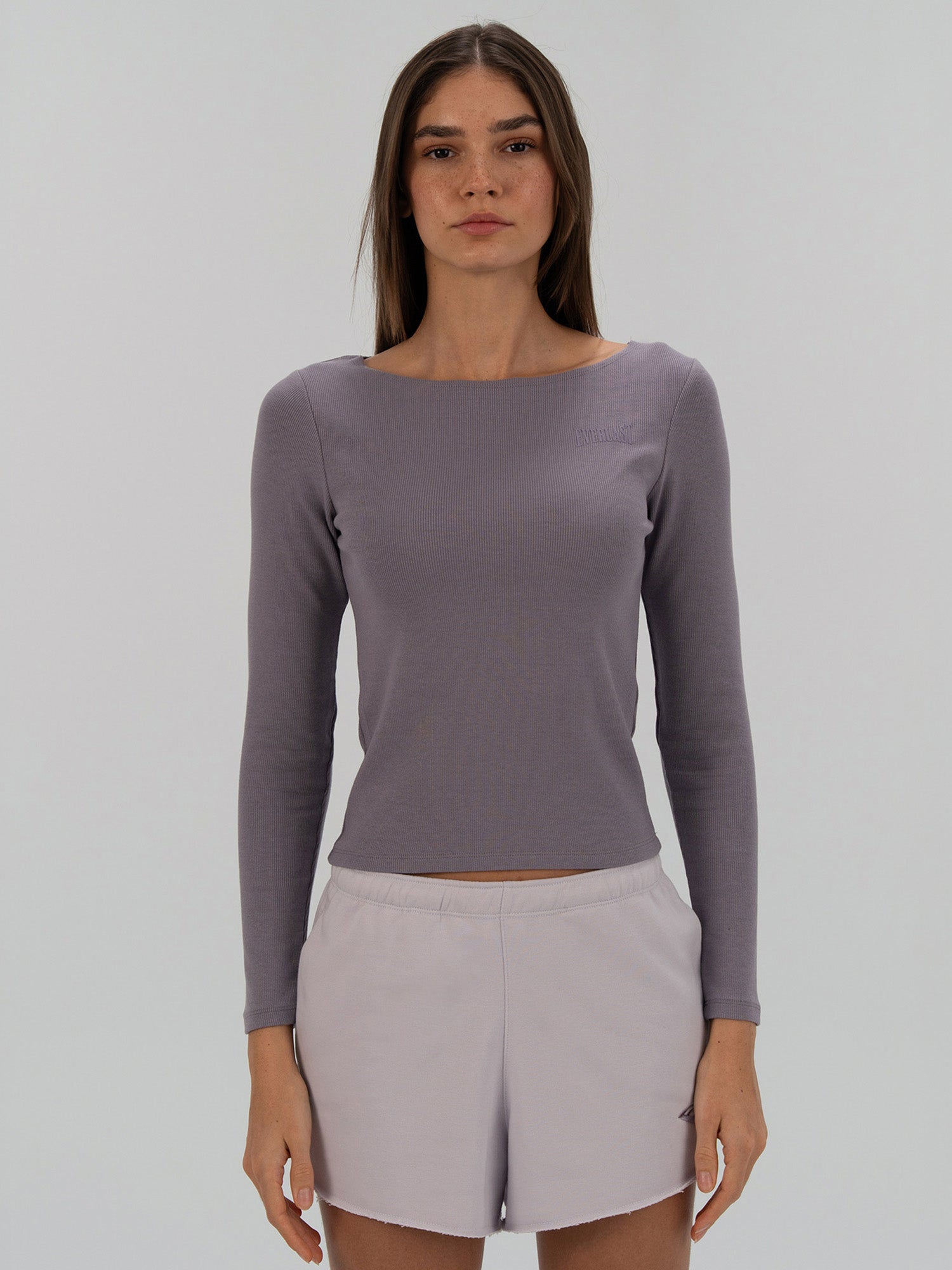 Ever Relaxed Rib Wmn Mürdüm Kadın Uzun Kollu Tişört