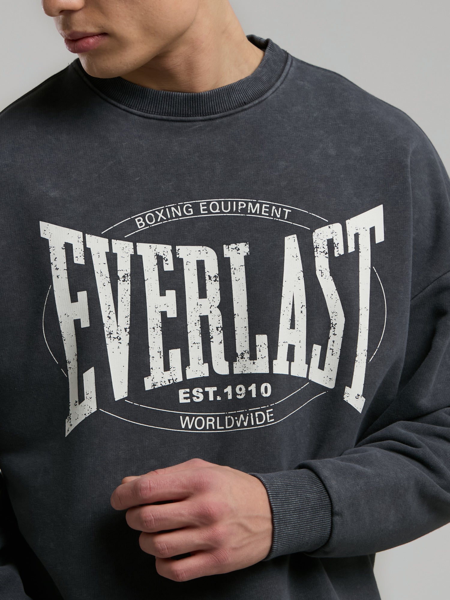 Everlast Authentic Boxing Oversize Antrasit Erkek Sweatshirt - 3