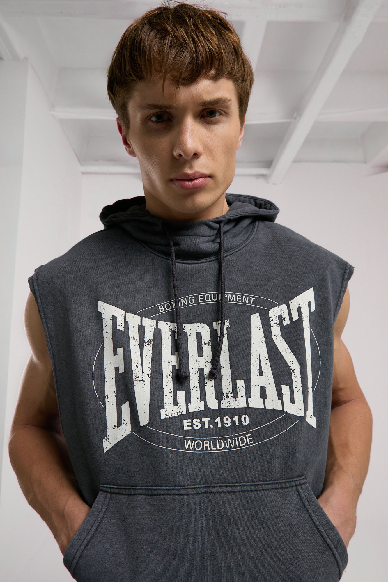 Everlast Authentic Boxing Oversize Antrasit Kolsuz Erkek Sweatshirt - 3