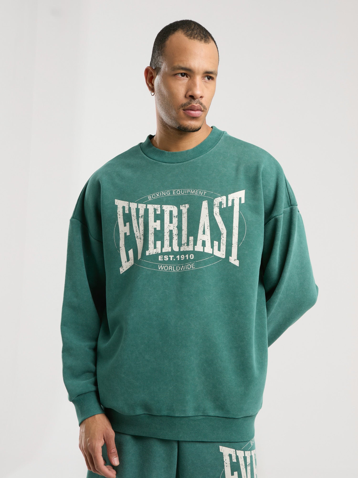 Everlast Authentic Boxing Oversize Koyu Yeşil Erkek Sweatshirt