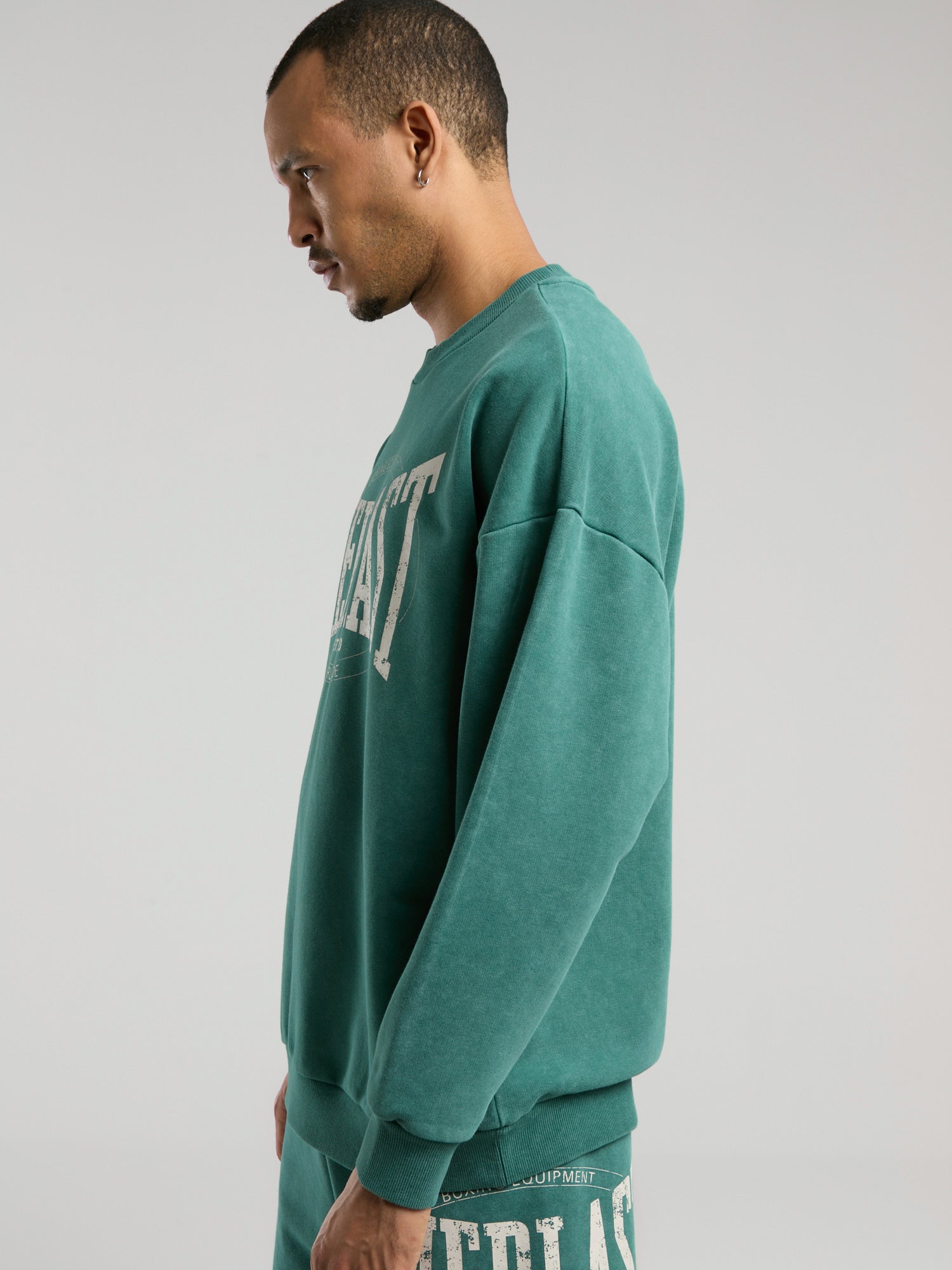 Everlast Authentic Boxing Oversize Koyu Yeşil Erkek Sweatshirt - 5
