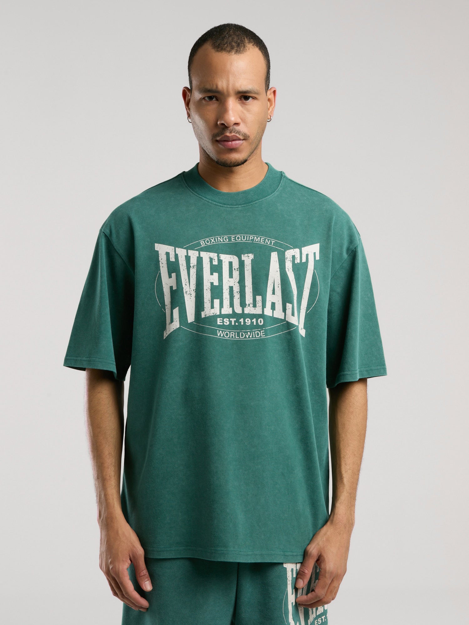 Everlast Authentic Boxing Oversize Koyu Yeşil Erkek Tişört