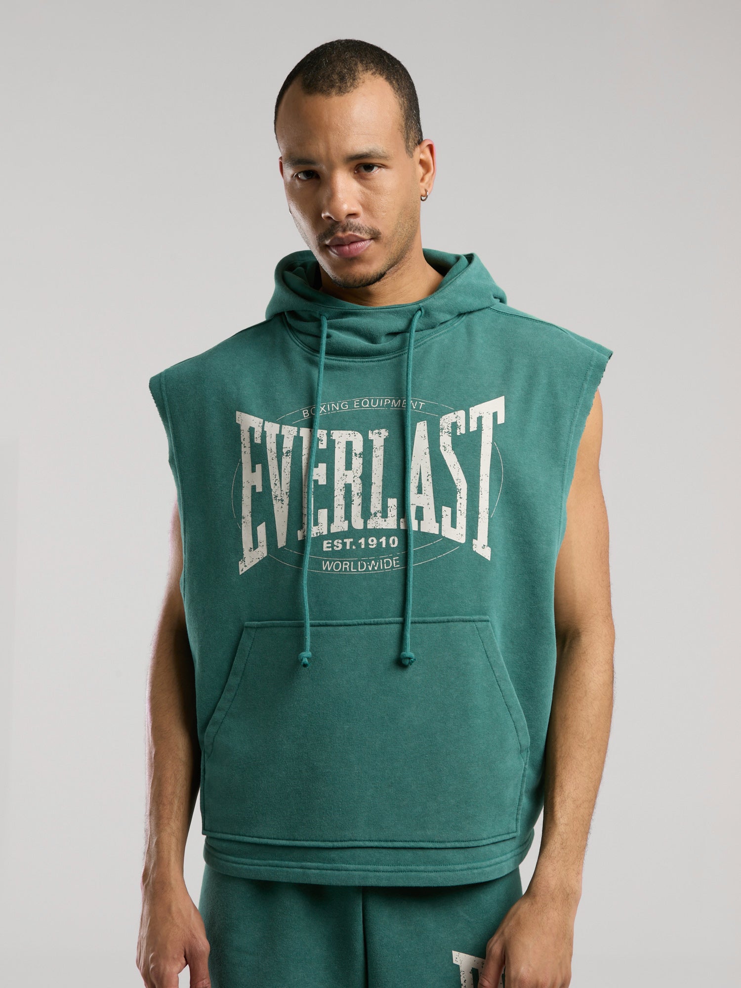 Everlast Authentic Boxing Oversize Koyu Yeşil Kolsuz Erkek Sweatshirt