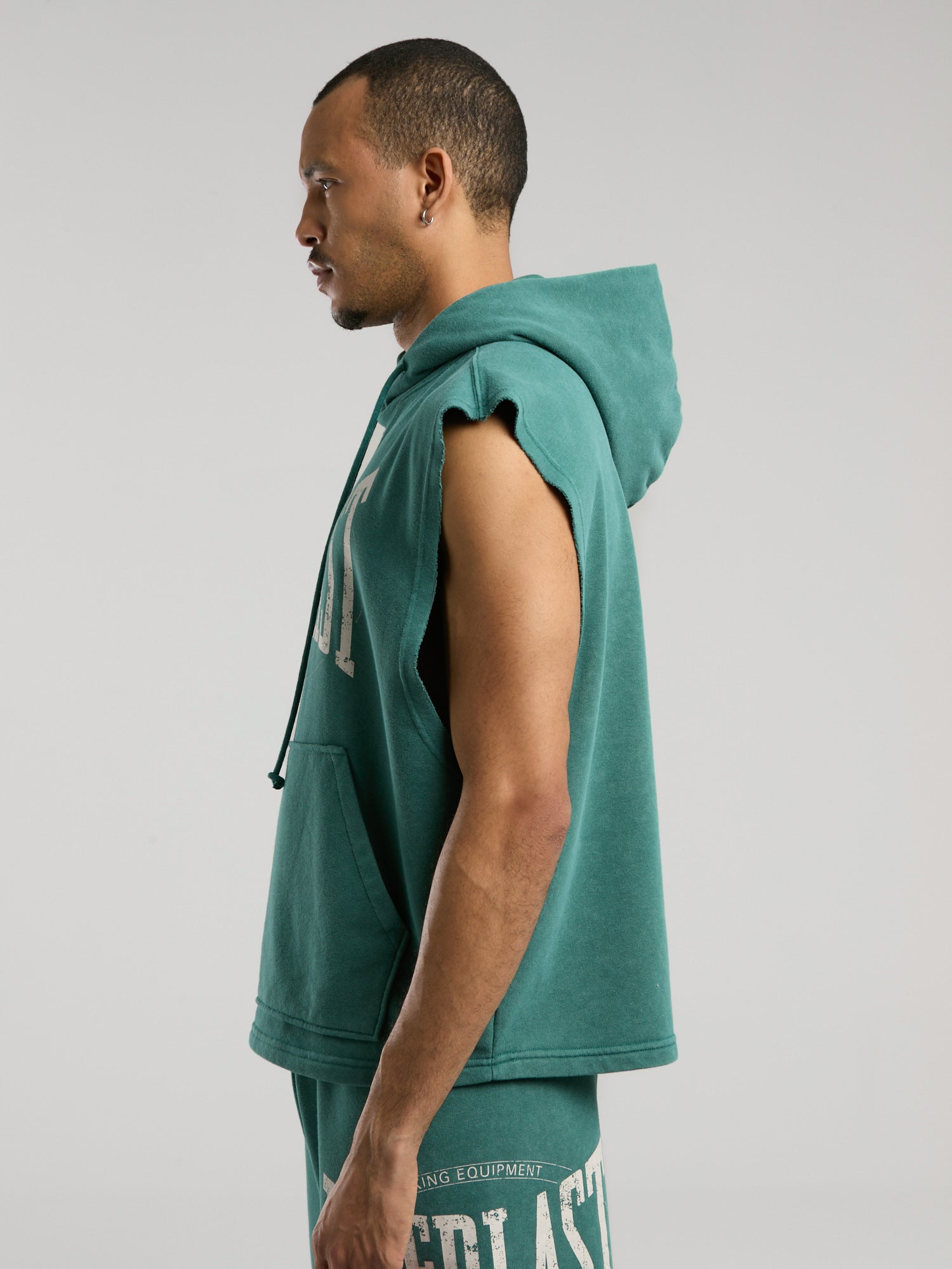 Everlast Authentic Boxing Oversize Koyu Yeşil Kolsuz Erkek Sweatshirt - 5