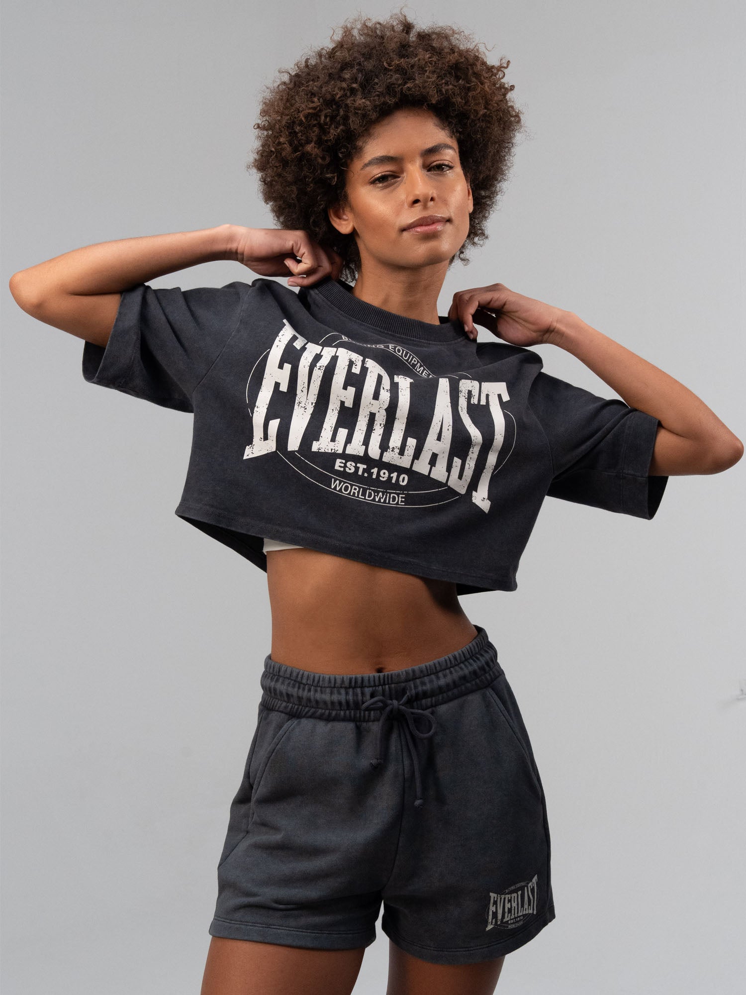 Everlast Authentic Boxing Wmn Antrasit Kadın Crop Tişört - 3