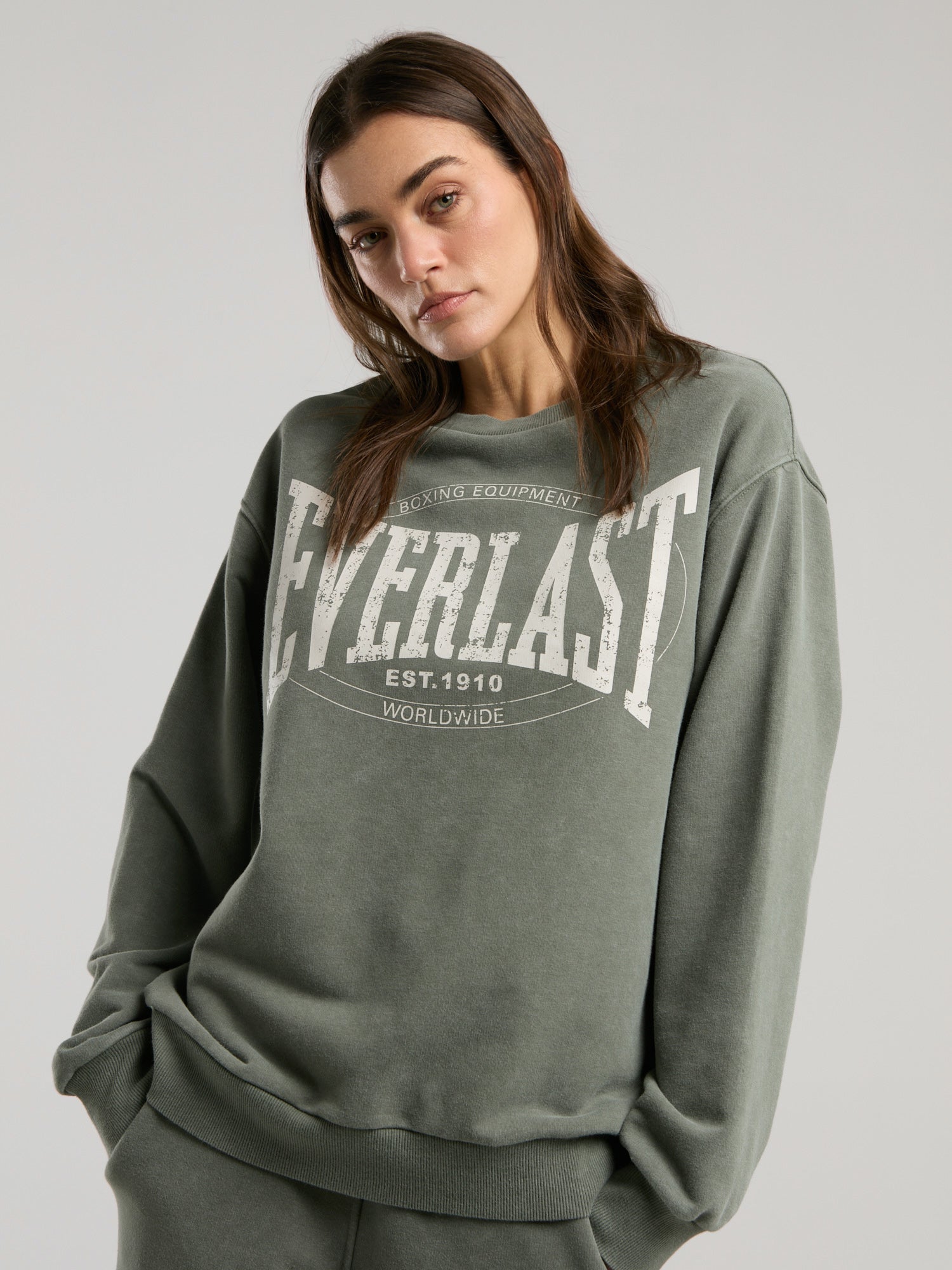 Everlast Authentic Boxing Wmn Haki Kadın Sweatshirt - 4