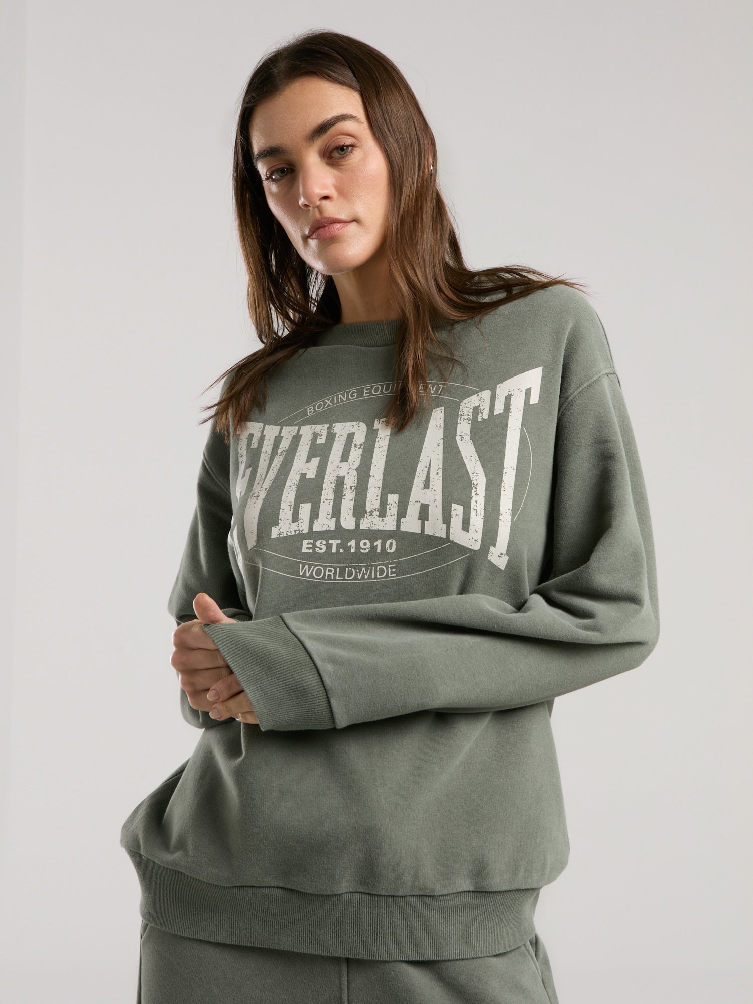 Everlast Authentic Boxing Wmn Haki Kadın Sweatshirt - 5