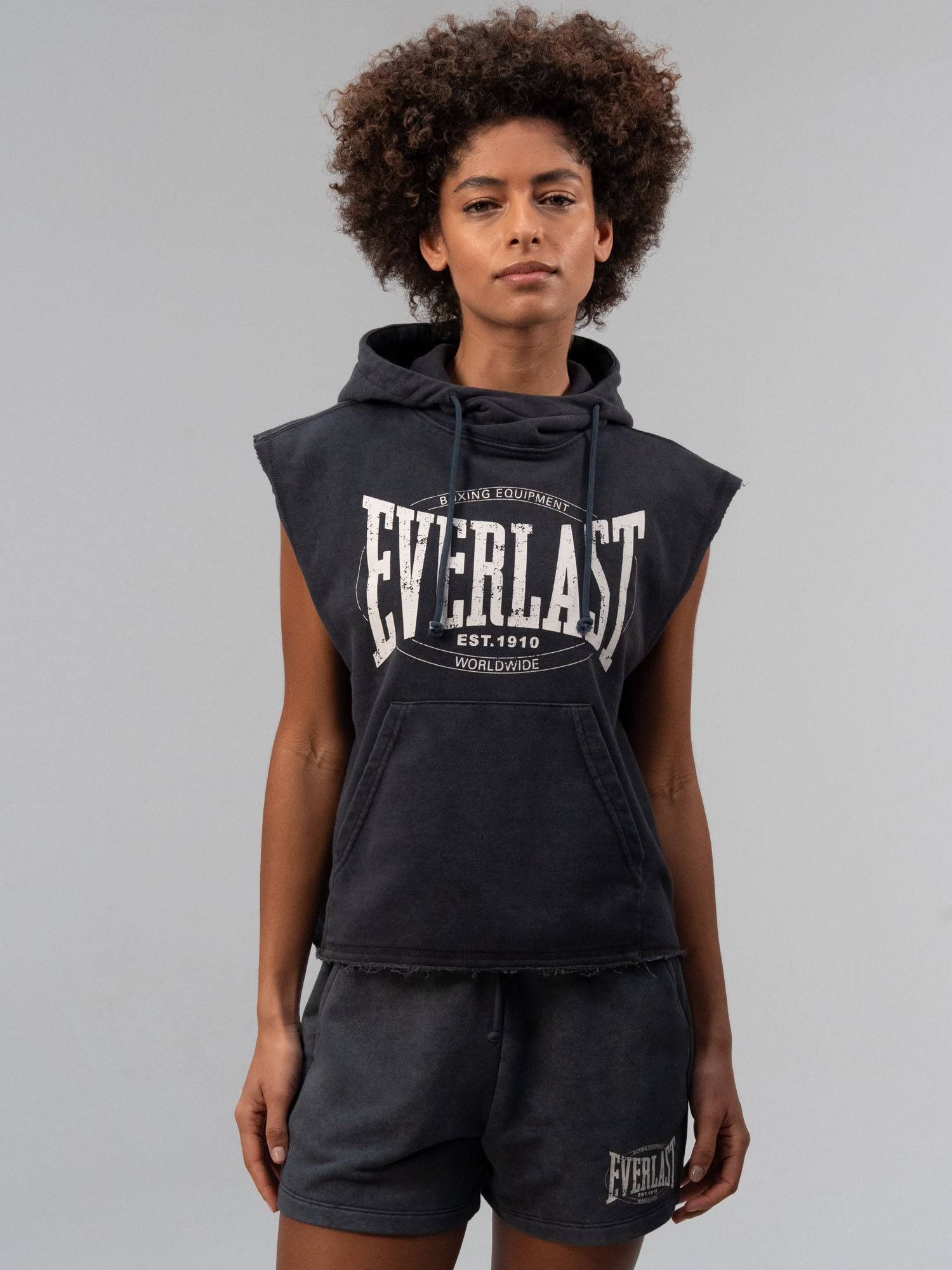 Everlast Authentic Boxing Wmn Oversize Antrasit Kadın Kolsuz Sweatshirt