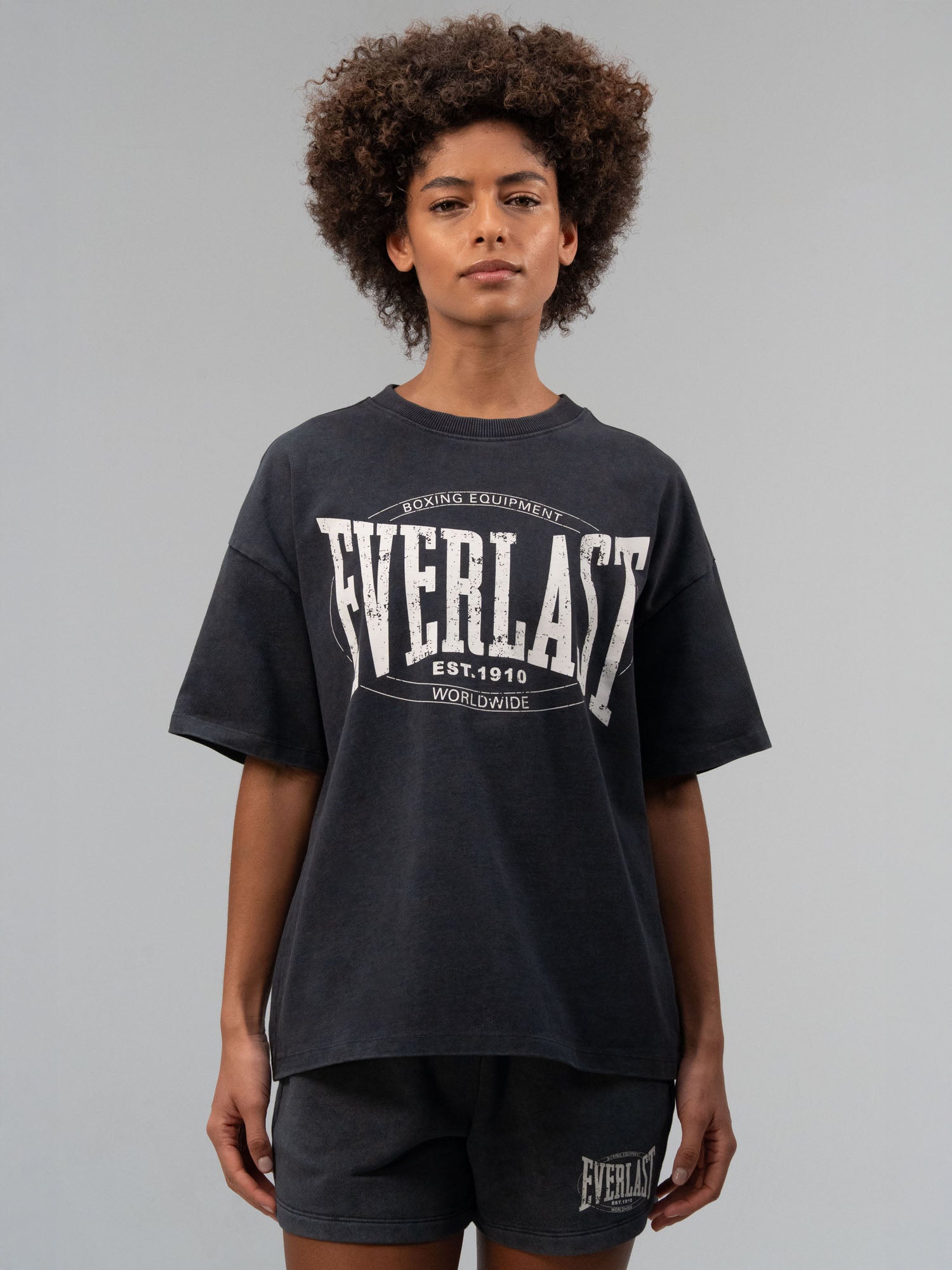 Everlast Authentic Boxing Wmn Oversize Antrasit Kadın Tişört