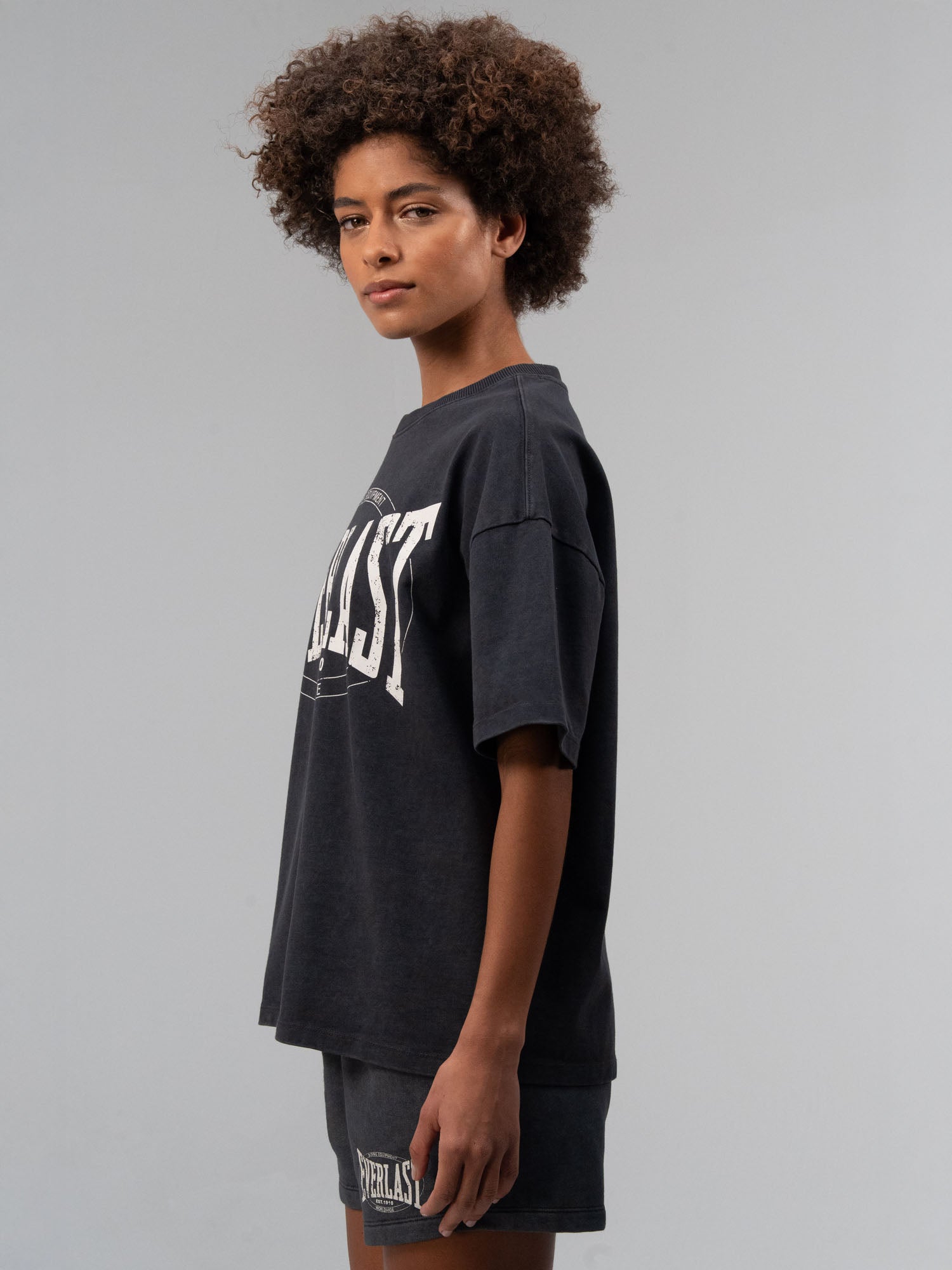 Everlast Authentic Boxing Wmn Oversize Antrasit Kadın Tişört - 3