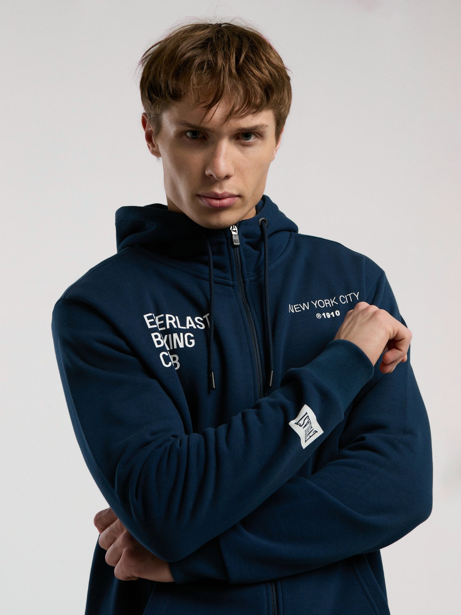 Everlast Boxing Club Regular Lacivert Erkek Full Zip Kapüşonlu Sweatshirt - 5