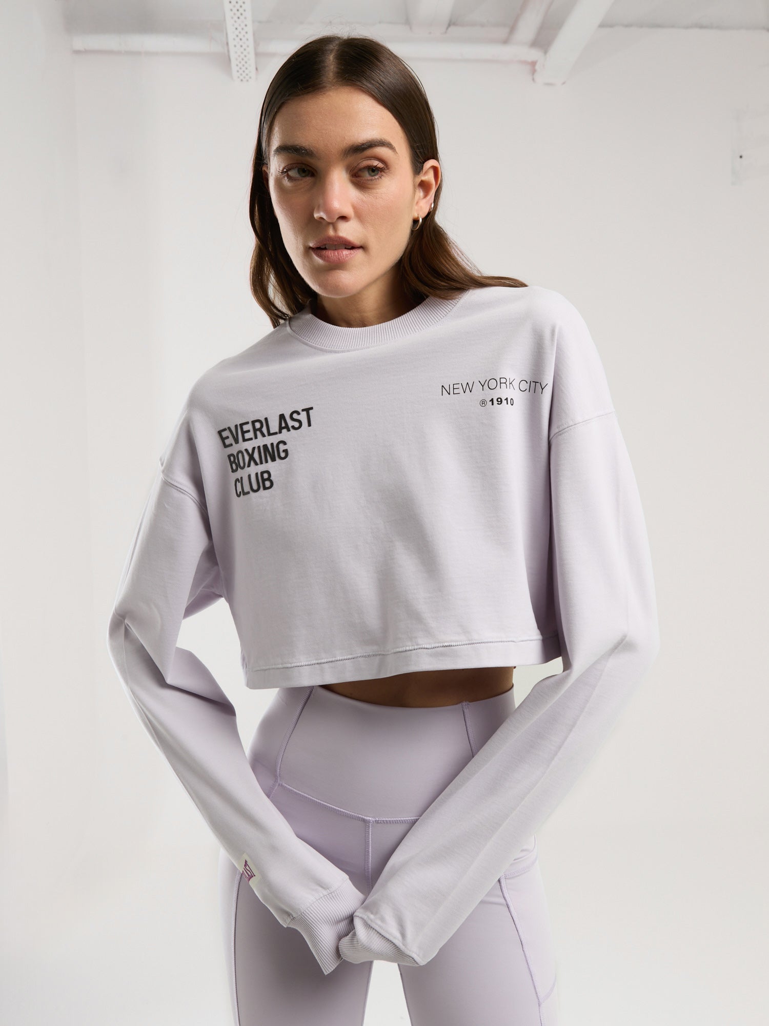 Everlast Boxing Club Wmn Oversize Uzun Kollu Lila Kadın Tişört - 5
