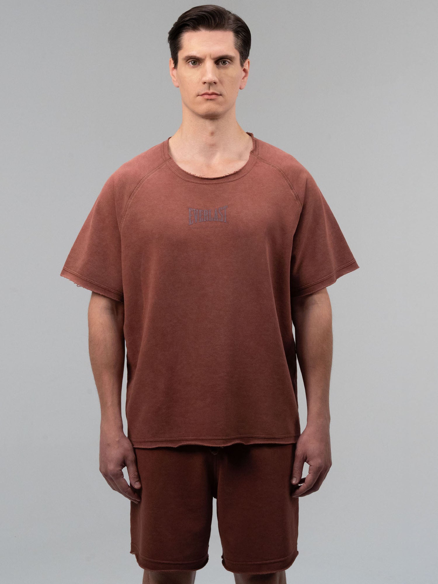 Everlast Boxing Heritage Oversize Açık Yaka Koyu Kahverengi Erkek Tişört