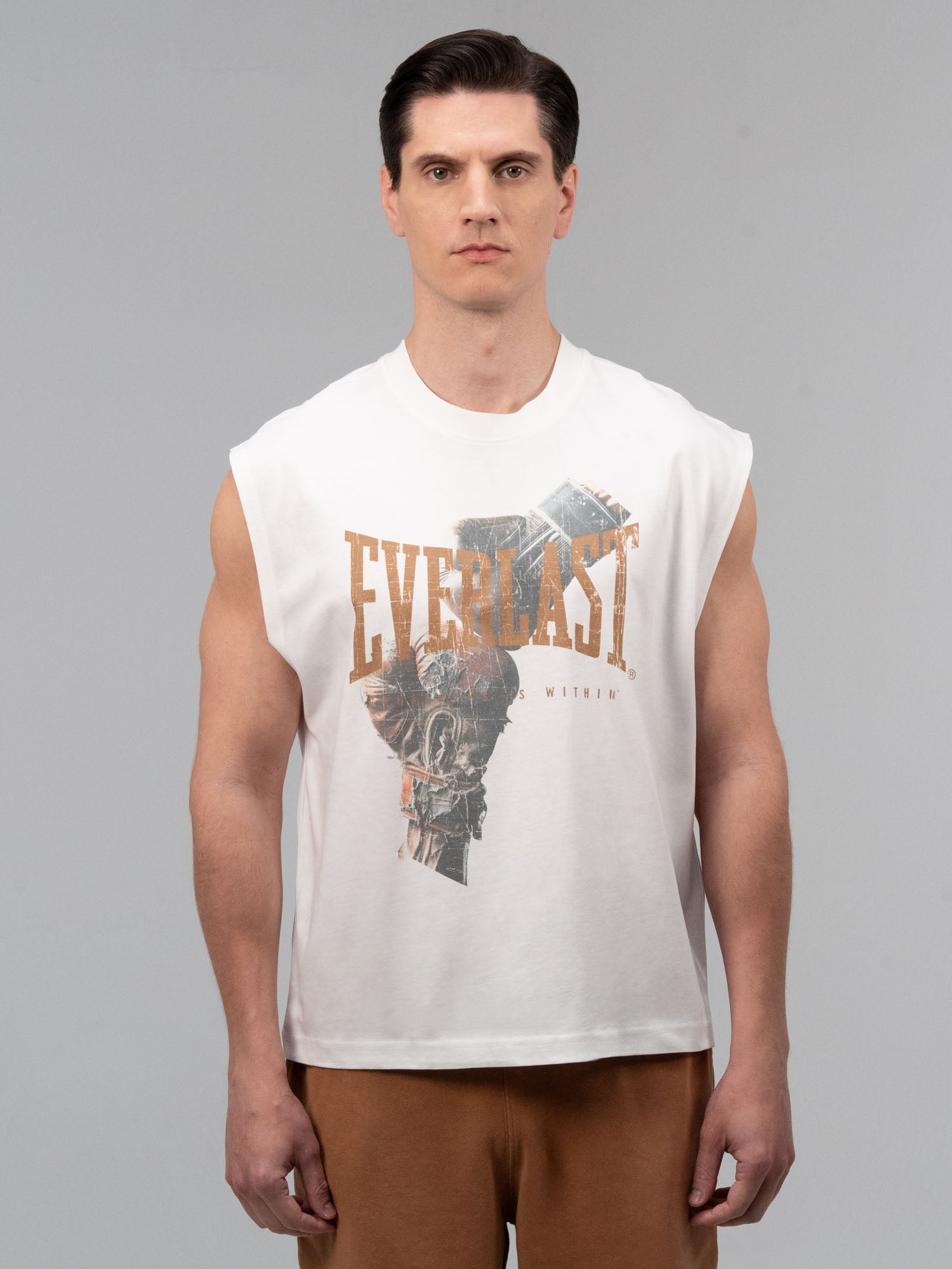 Everlast Boxing Heritage Oversize Beyaz Erkek Kolsuz Tiört