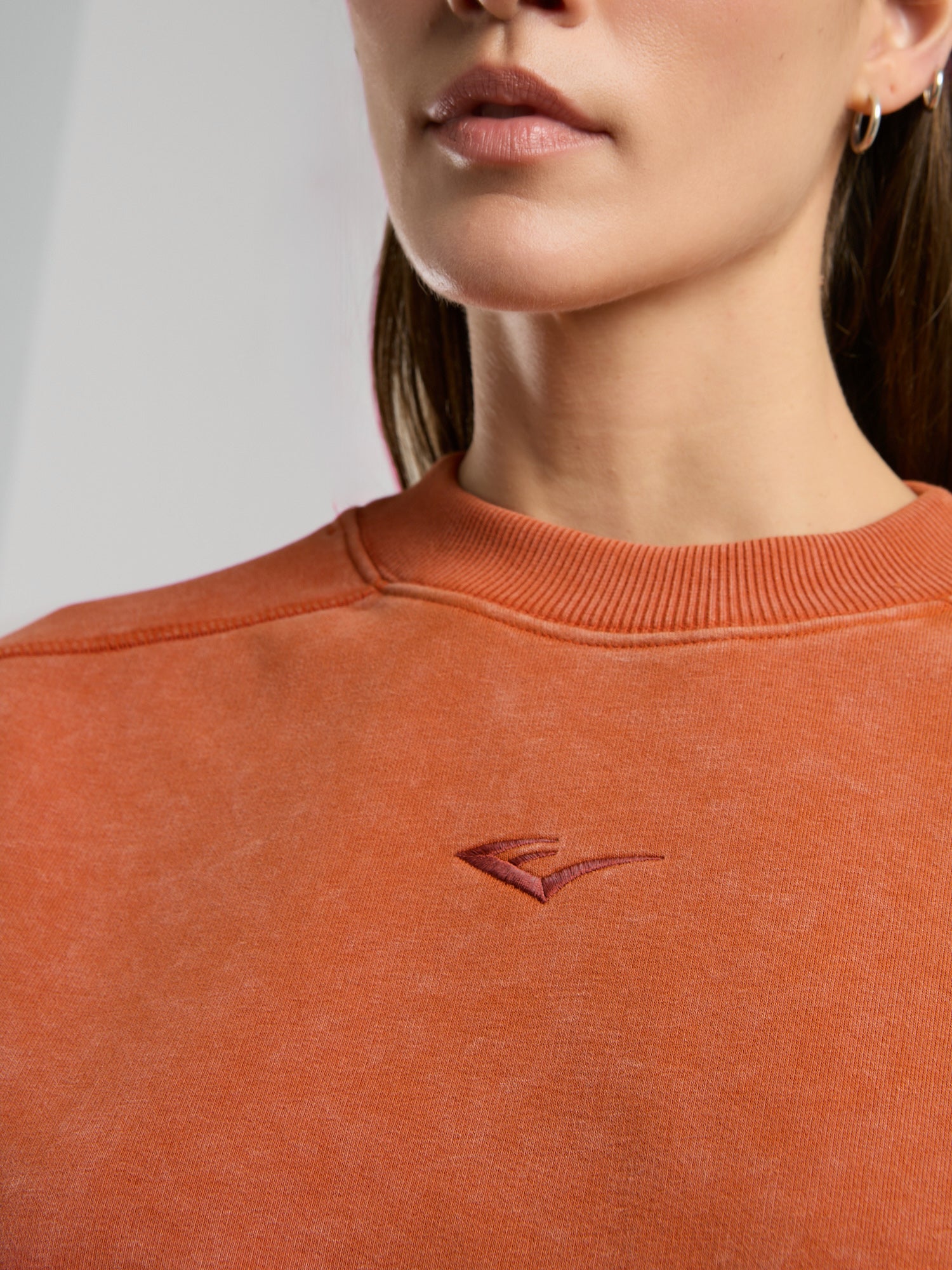 Everlast Bronx 1910 Oversize Turuncu Crop Kadın Kısa Kollu  Sweatshirt - 7