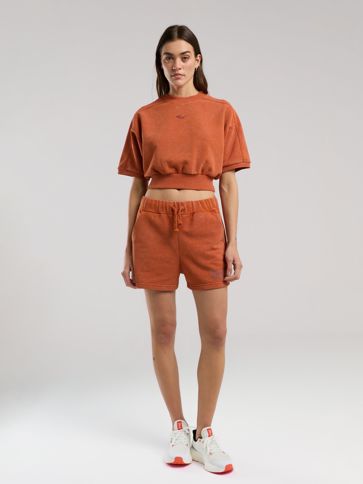Everlast Bronx 1910 Oversize Turuncu Crop Kadın Kısa Kollu  Sweatshirt - 8